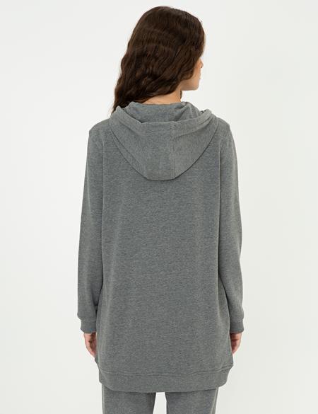 Antrasit Melanj Regular Fit Örme Hırka - 50246055010