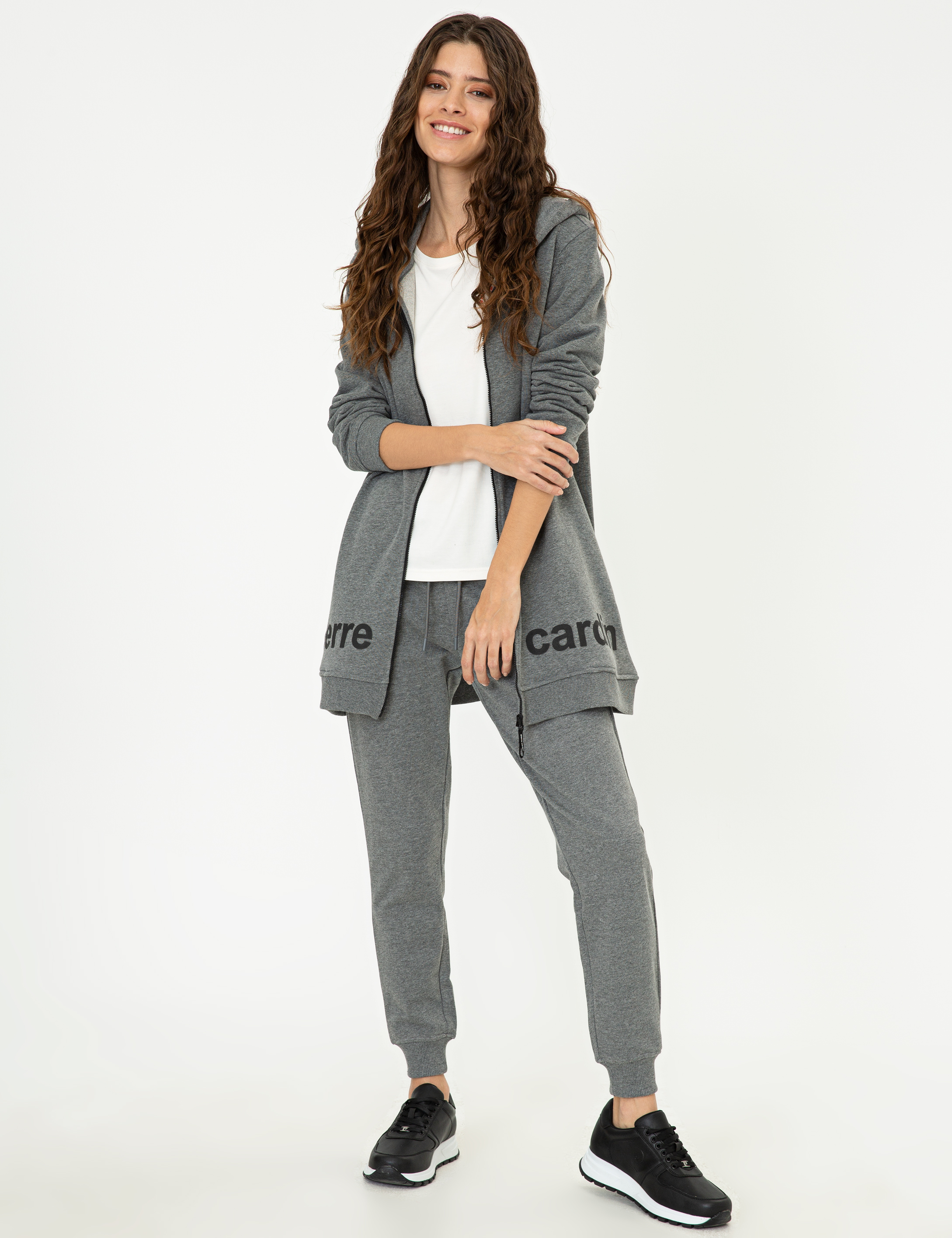 Antrasit Melanj Regular Fit Örme Hırka - Image 5