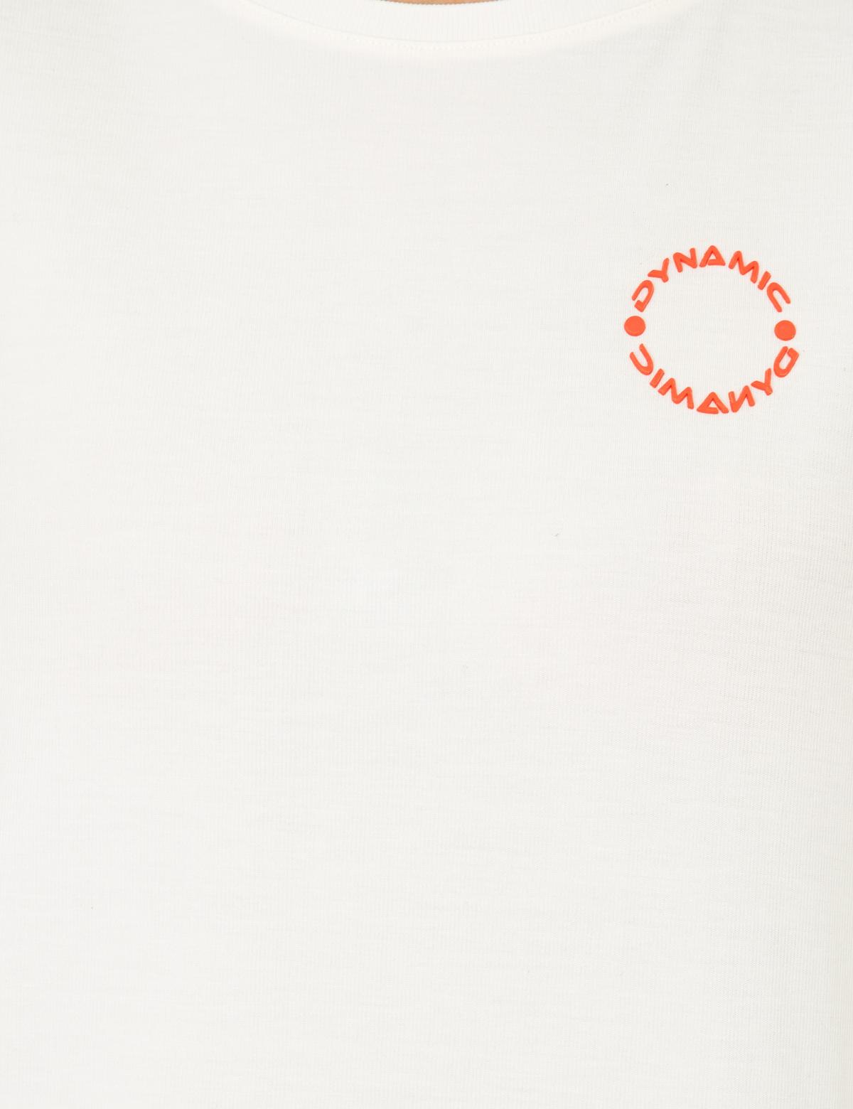 Ekru Standart Fit Bisiklet Yaka Tişört - 50244505001