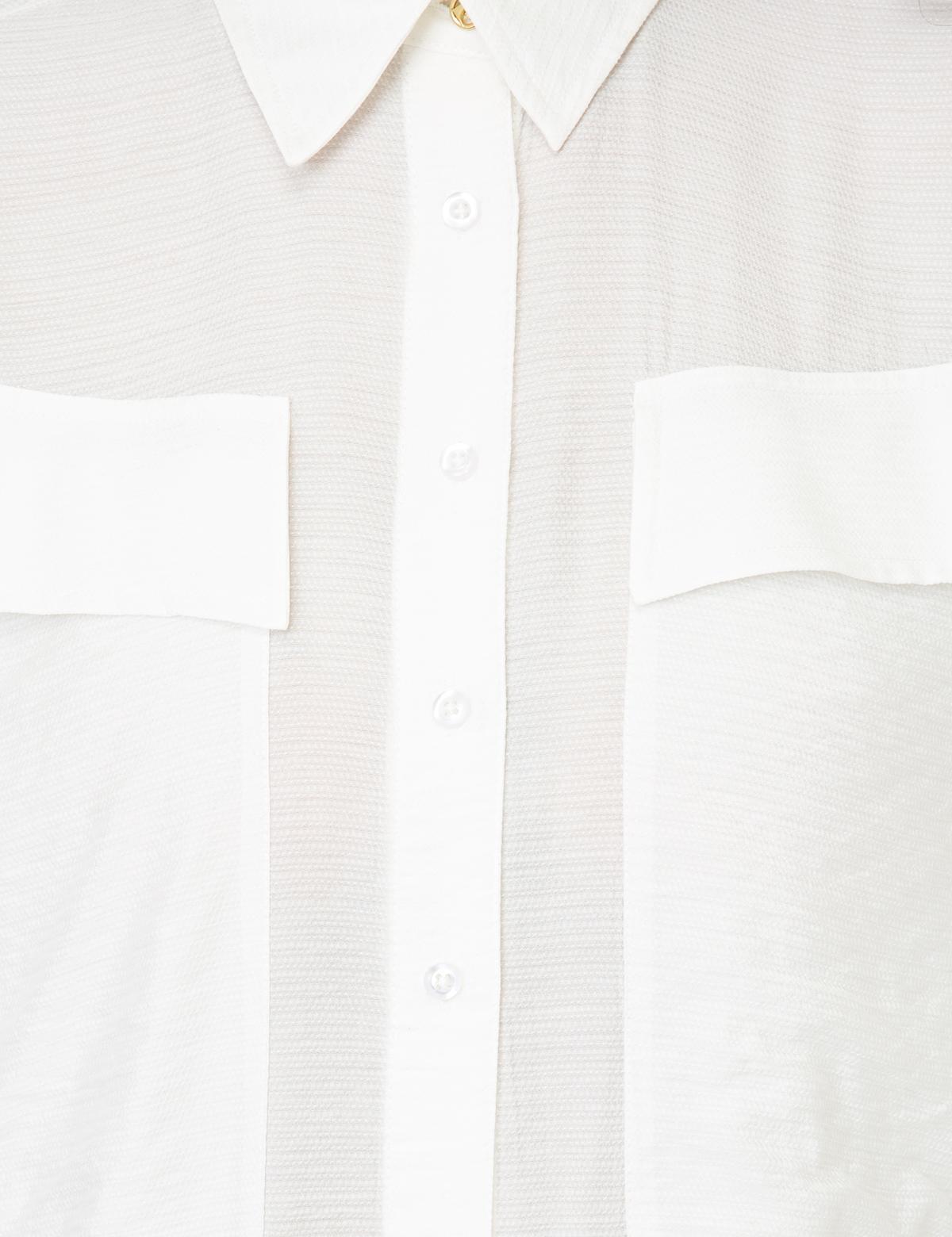 Ekru Comfort Fit Uzun Kollu Gömlek - 50244950002