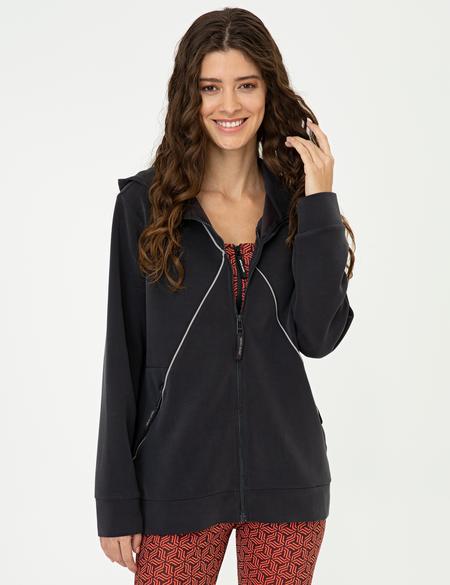 Antrasit Fermuarlı Sweatshirt - 50244910025