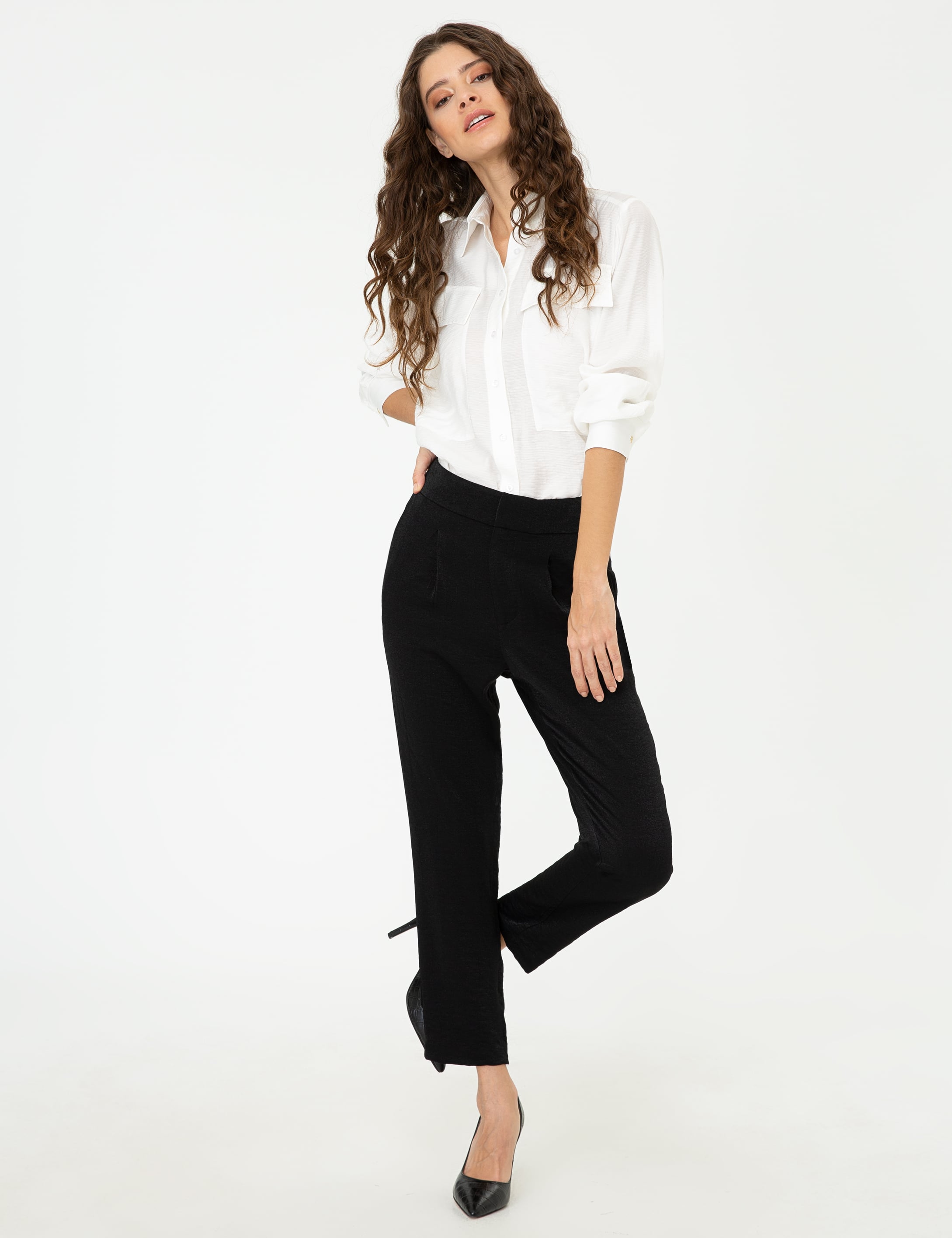 Siyah Comfort Fit Kumaş Pantolon