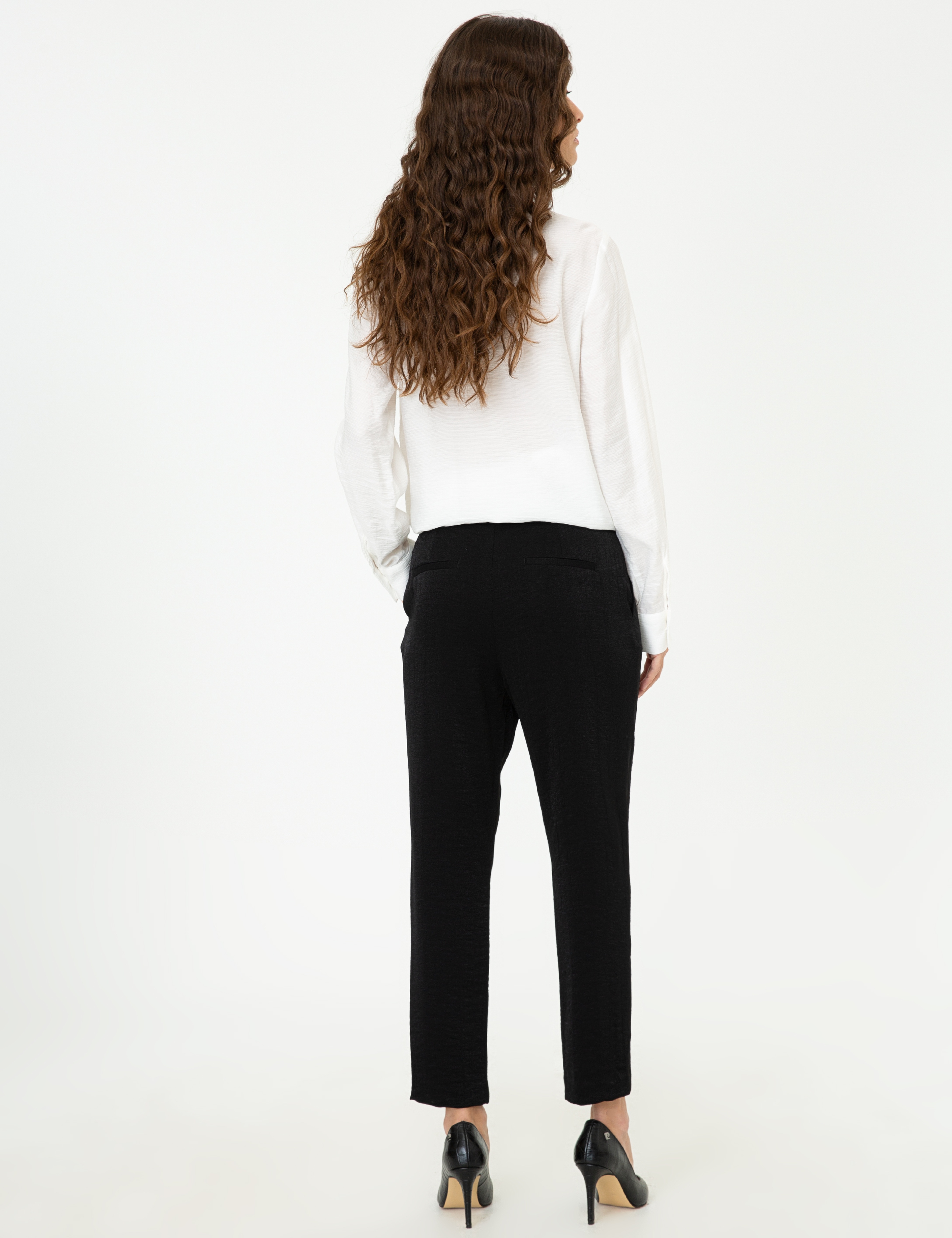 Siyah Comfort Fit Kumaş Pantolon - Image 3