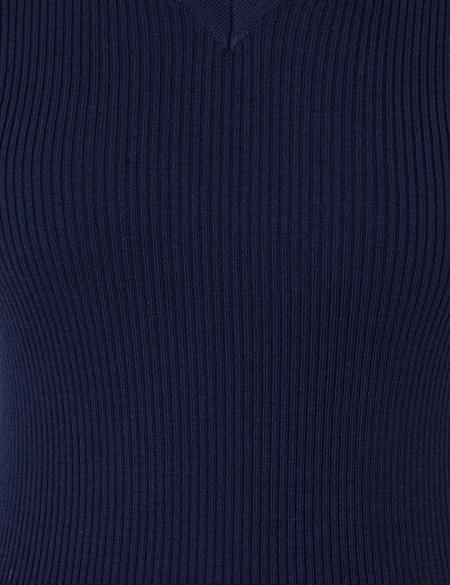 Lacivert Slim Fit Basic Kazak - 50244699012