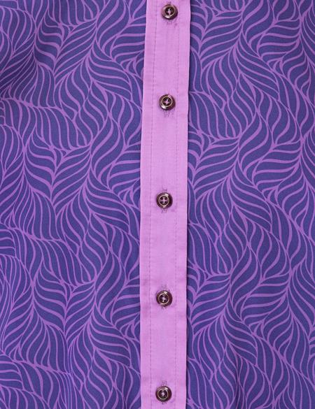 Mor Desenli Comfort Fit Gömlek - 50244975001