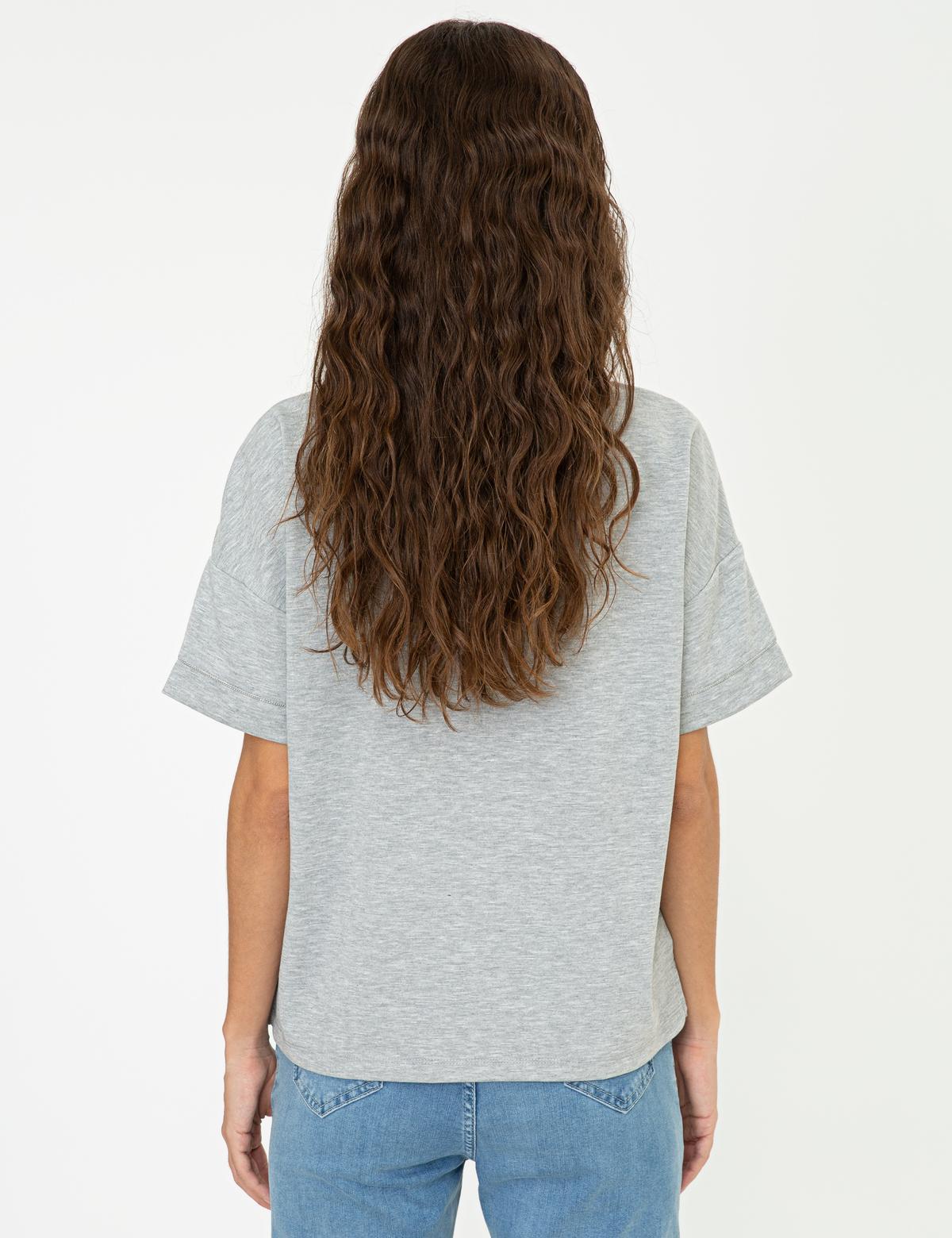 Gri Melanj Regular Fit Tişört - 50244911020