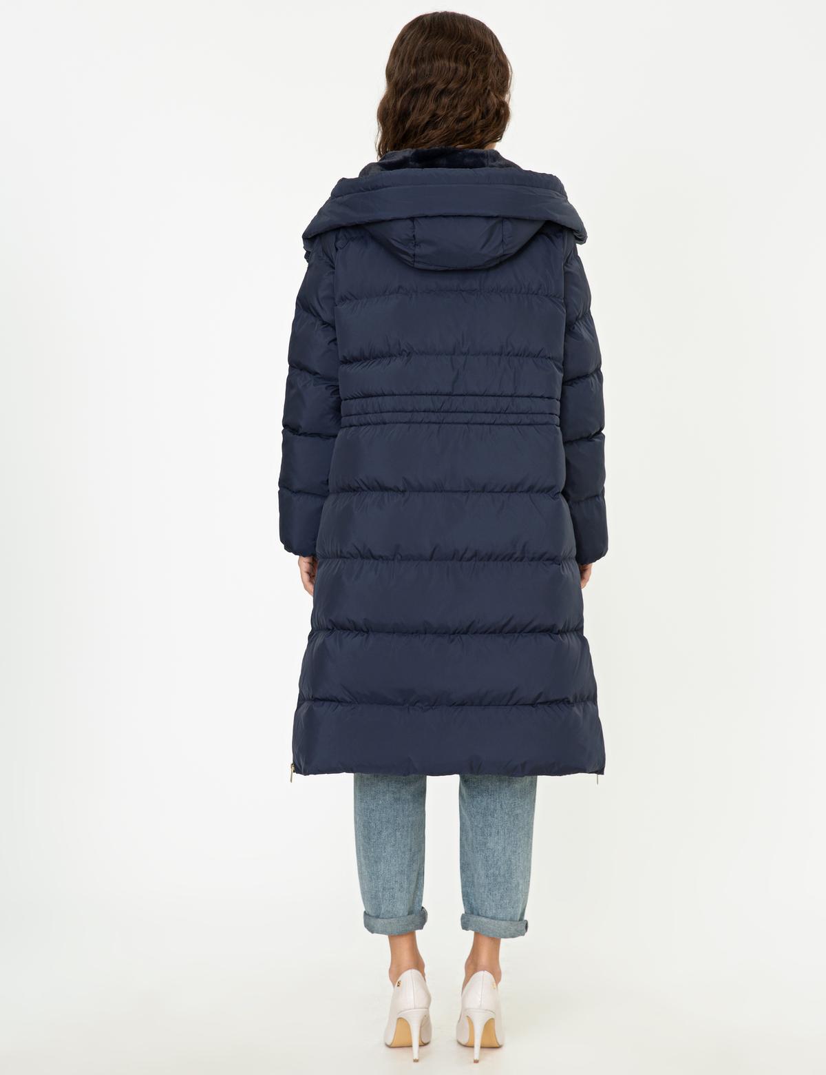 Lacivert Standart Fit Kaz Tüyü Mont - 50243983023