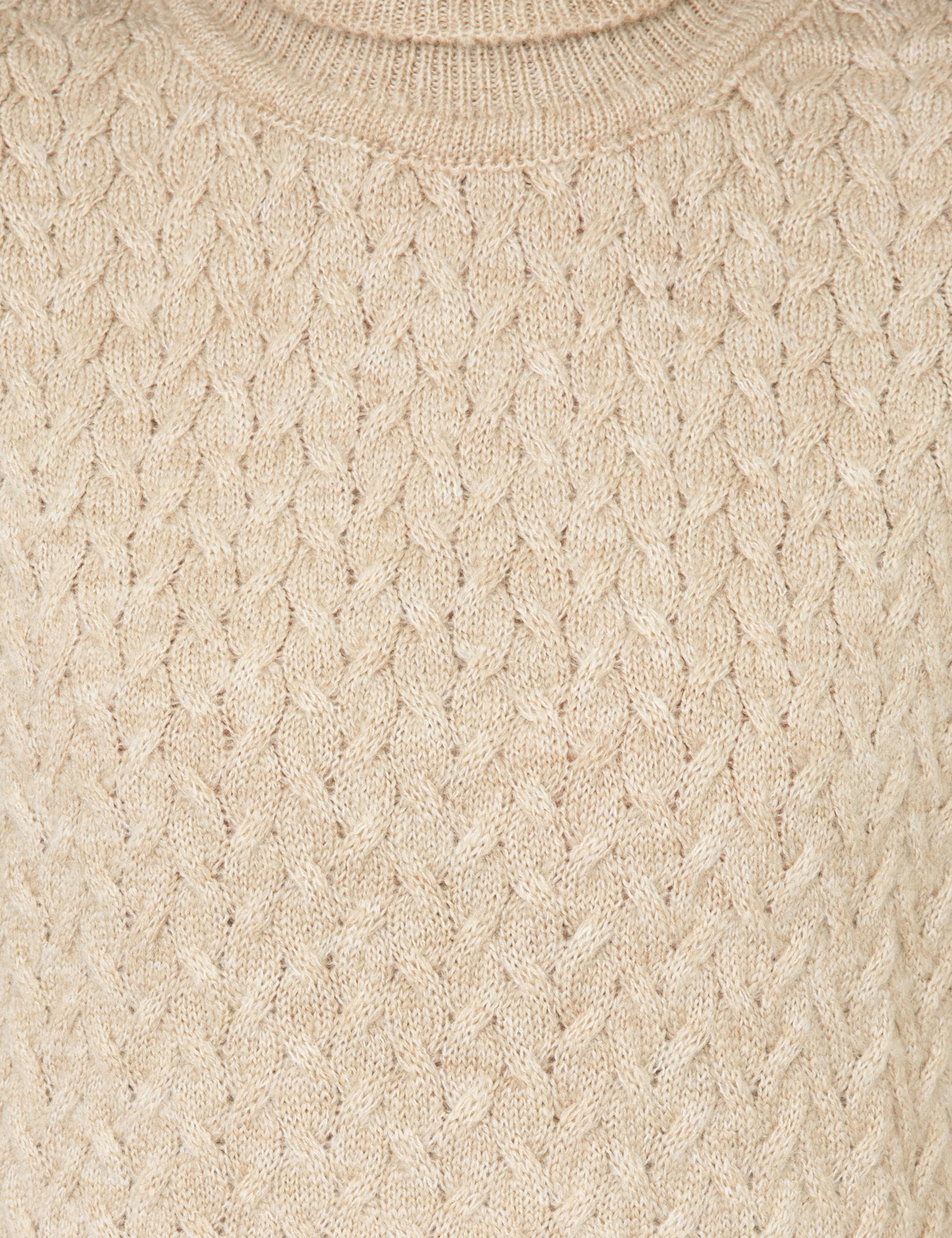 Balıkçı Yaka Bej Oversize Kazak