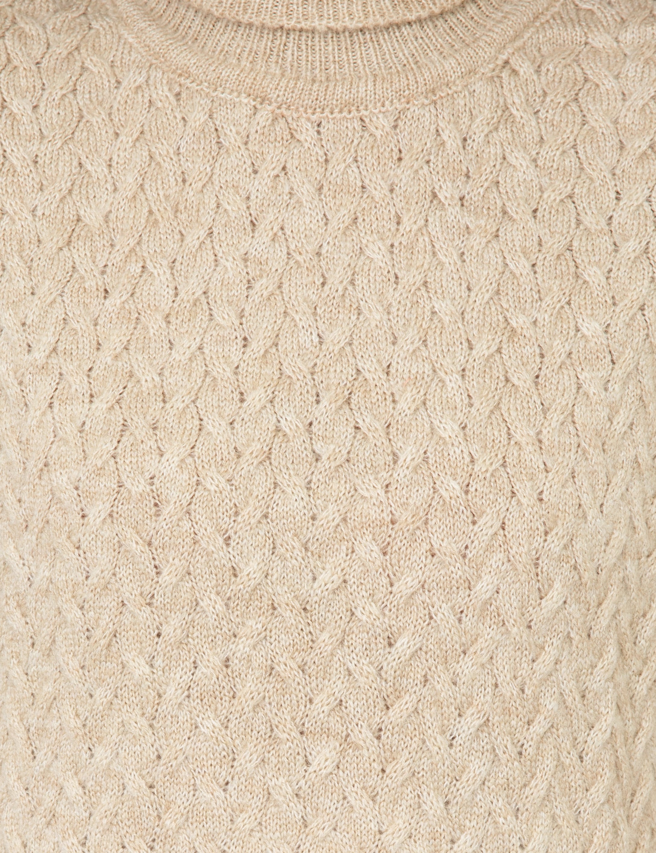 Balıkçı Yaka Bej Oversize Kazak - Image 7