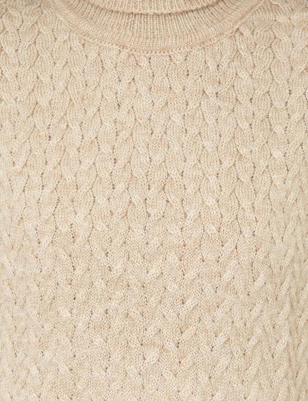 Balıkçı Yaka Bej Oversize Kazak - 50248474007