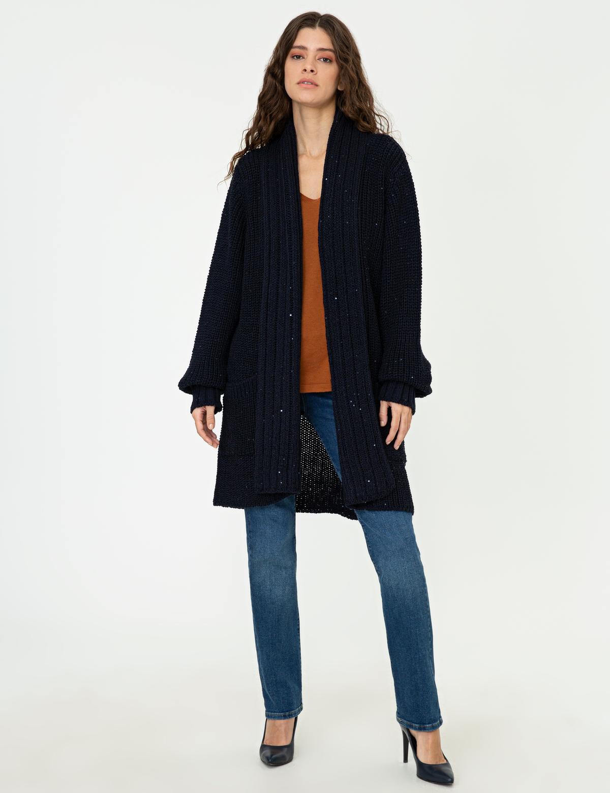 Lacivert Triko Hırka - 50244898009