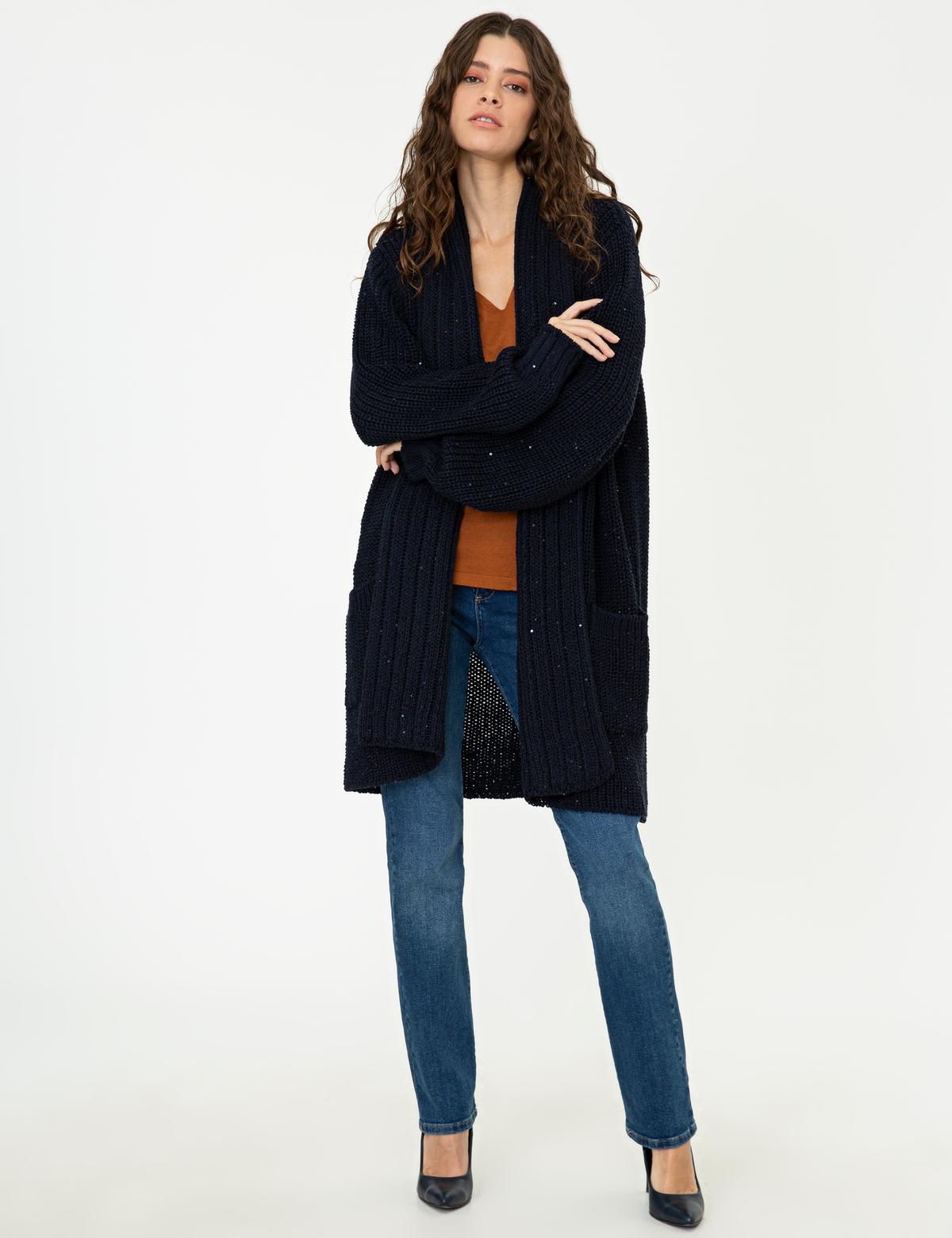 Lacivert Triko Hırka - 50244898009