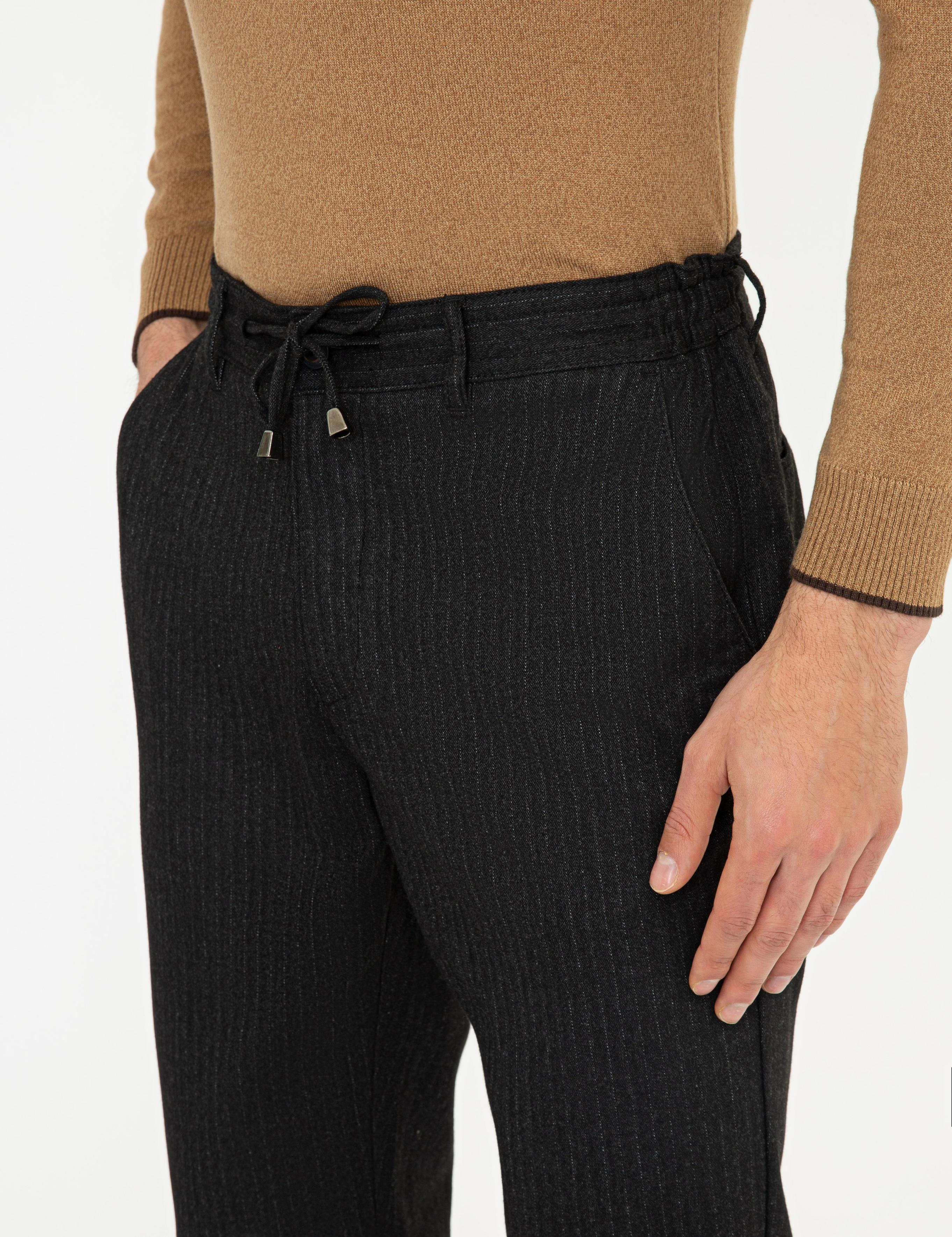 Antrasit Jogger Fit Kanvas Pantolon