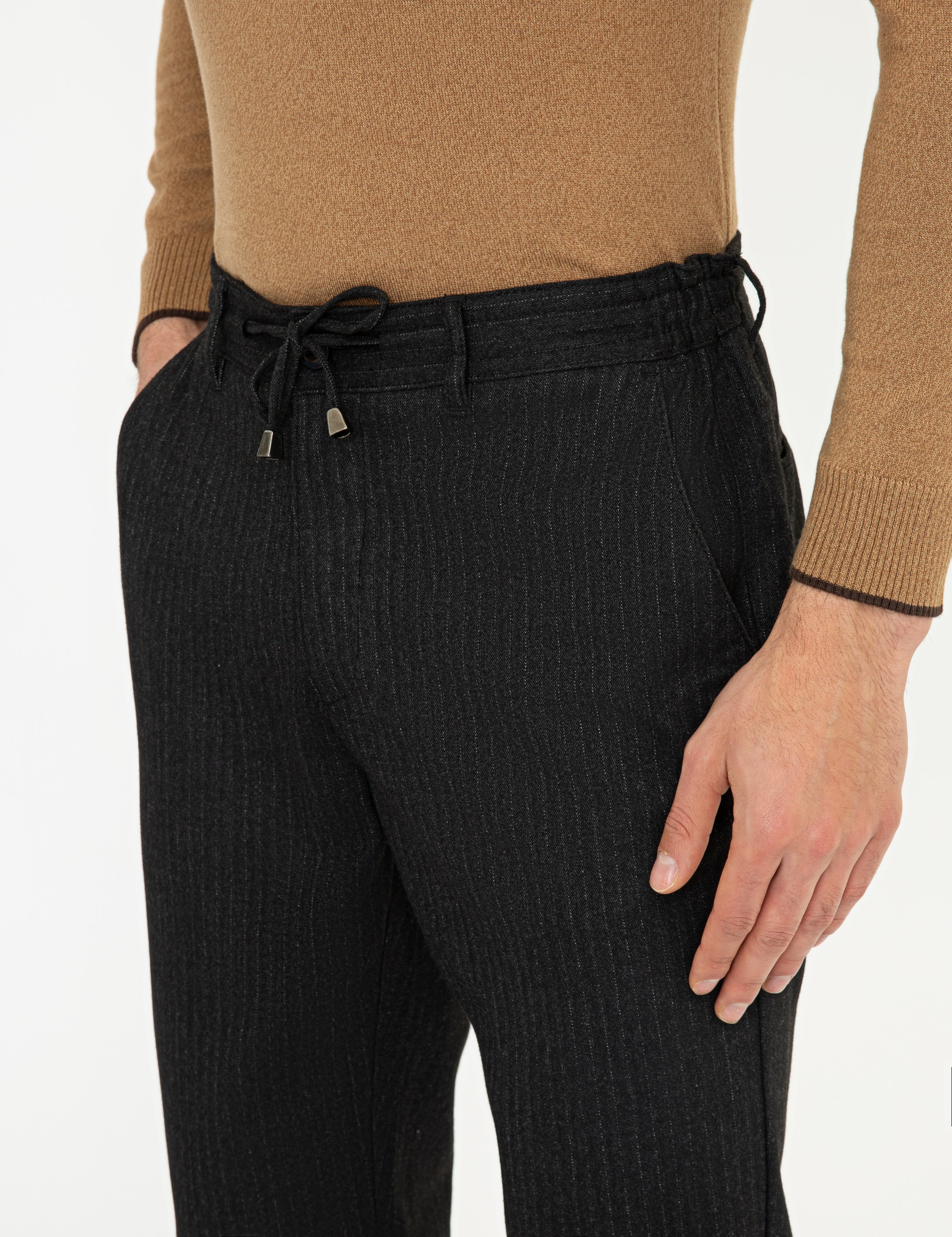 Antrasit Jogger Fit Kanvas Pantolon - Image 5
