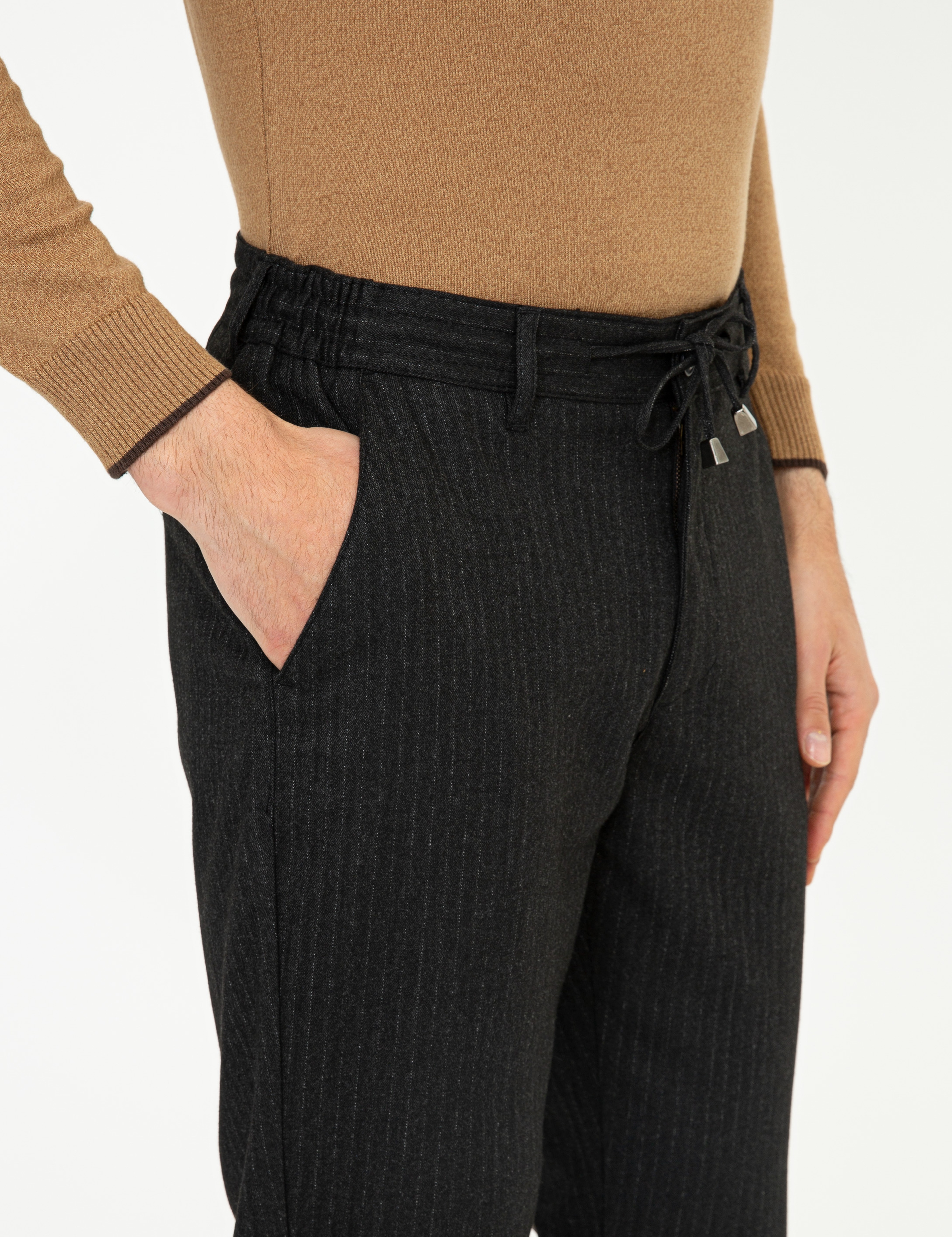 Antrasit Jogger Fit Kanvas Pantolon
