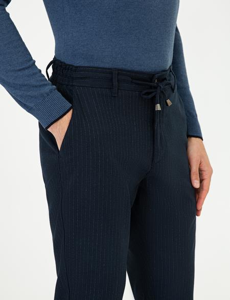 Lacivert Jogger Fit Kanvas Pantolon - 50241483049