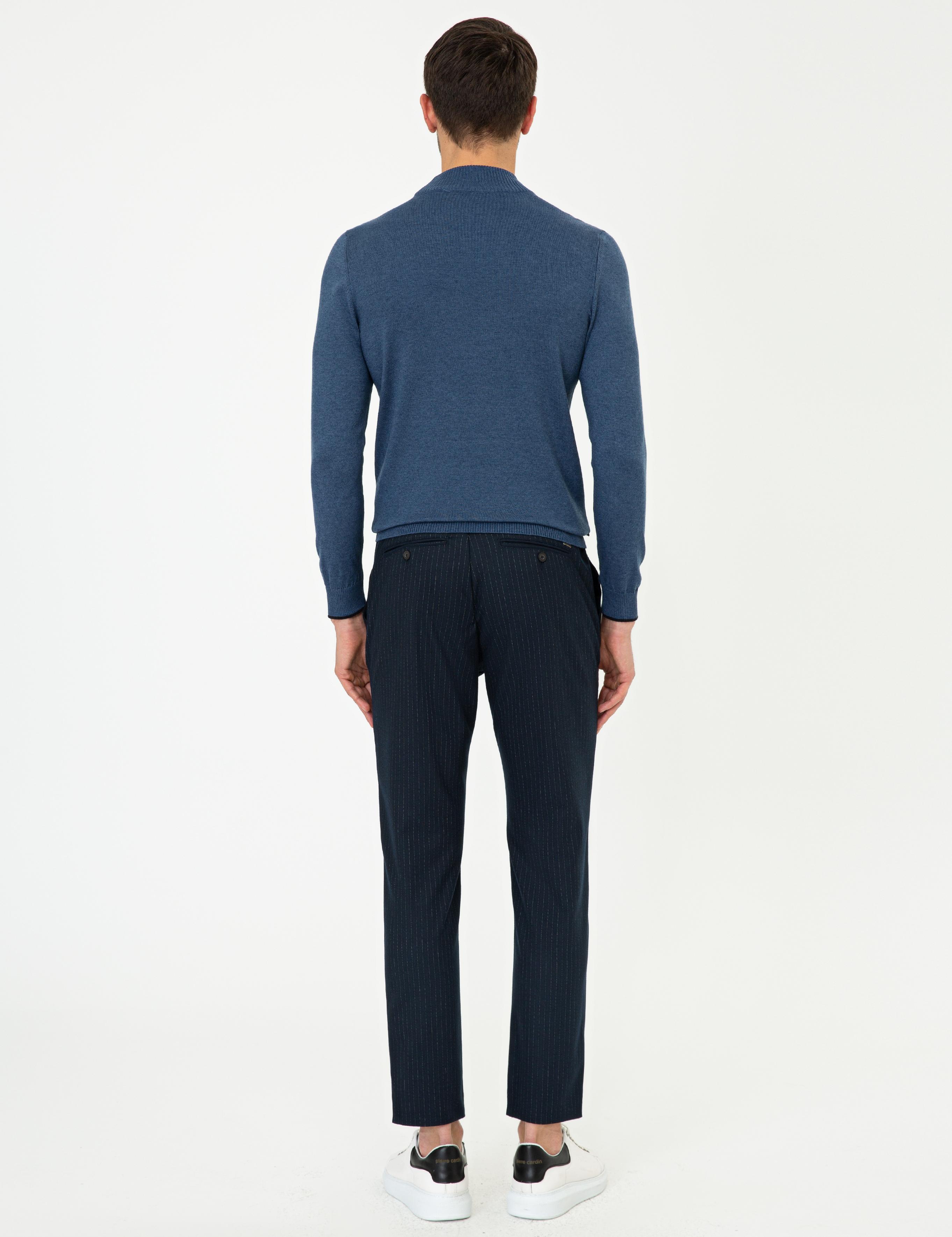 Lacivert Jogger Fit Kanvas Pantolon