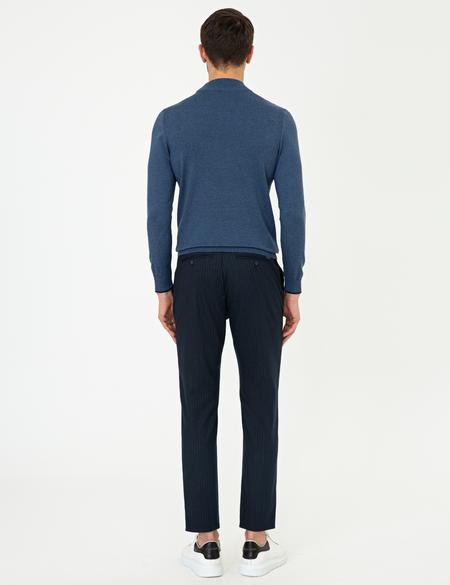 Lacivert Jogger Fit Kanvas Pantolon - 50241483049