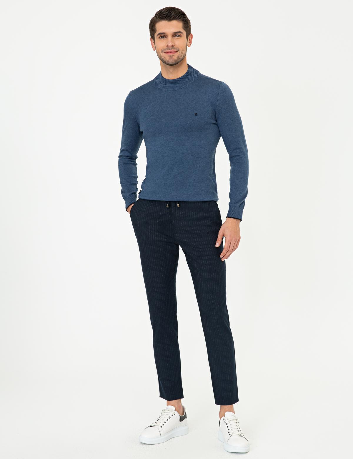 Lacivert Jogger Fit Kanvas Pantolon