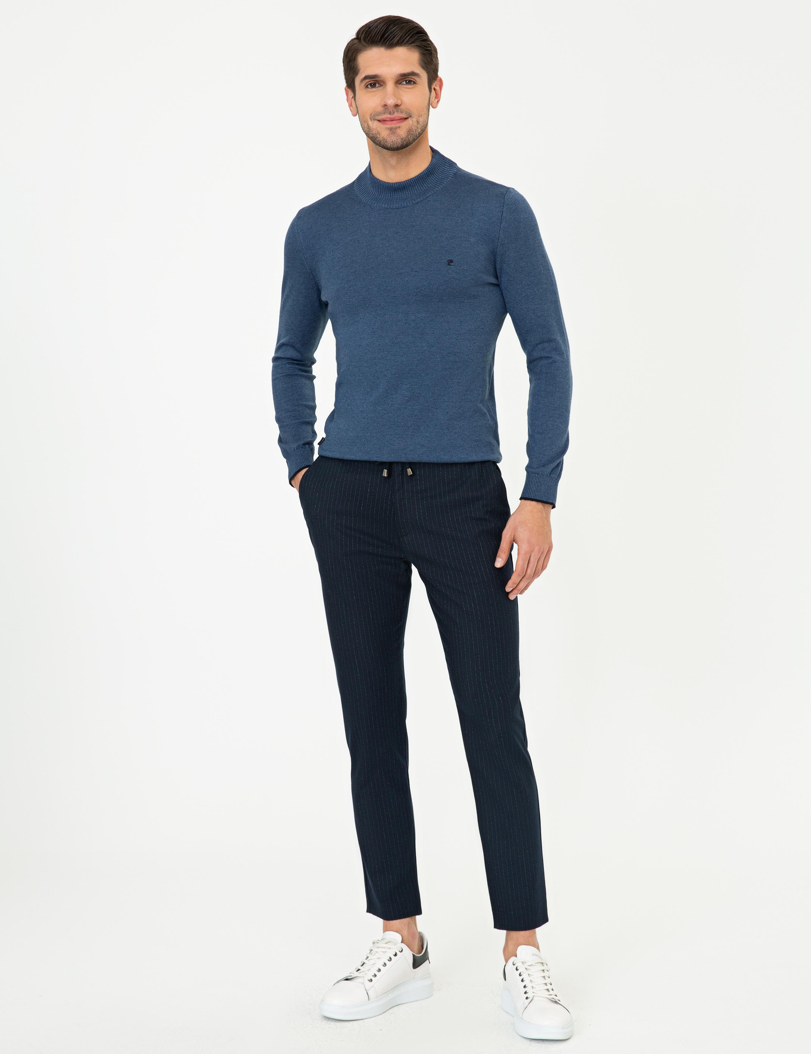 Lacivert Jogger Fit Kanvas Pantolon