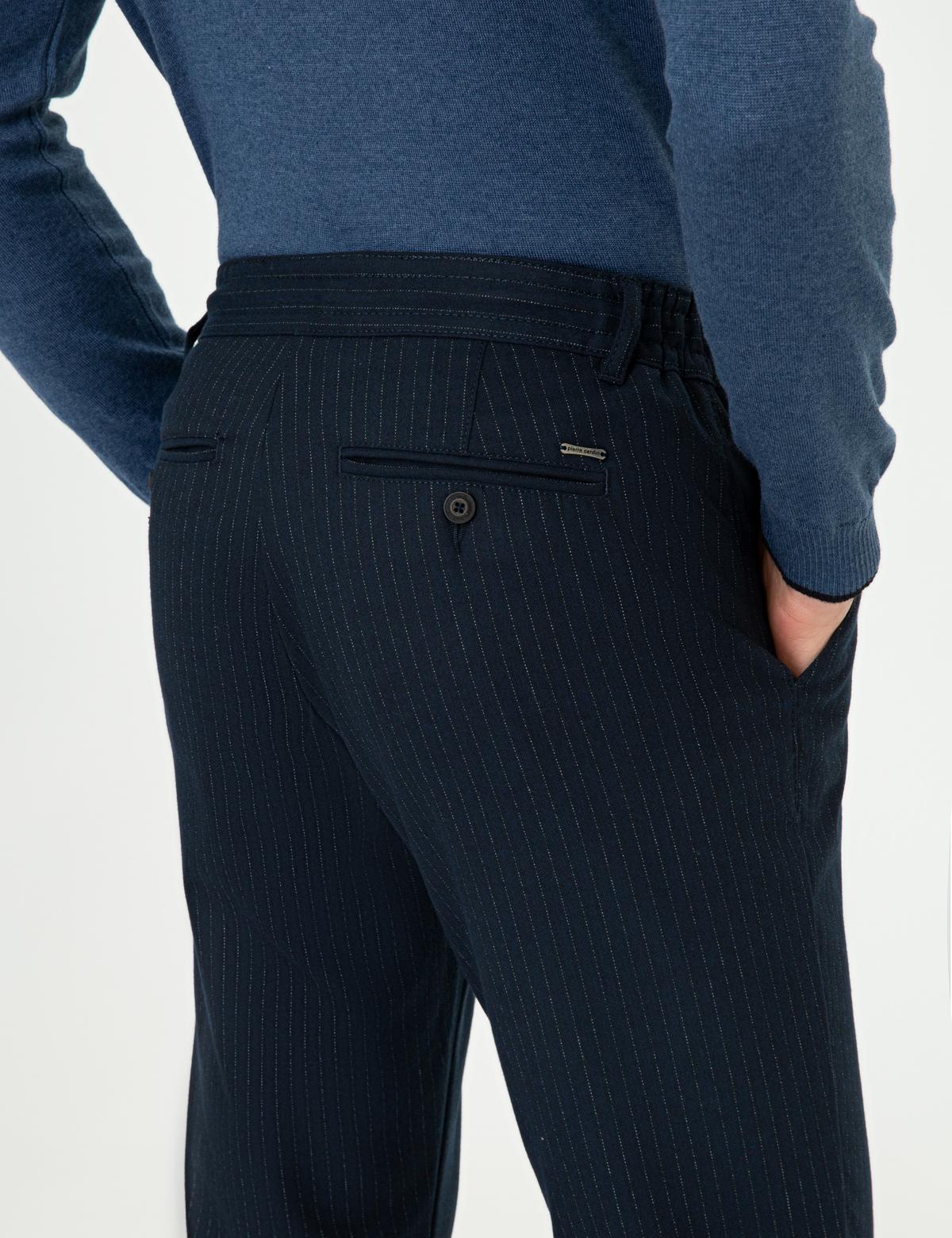 Lacivert Jogger Fit Kanvas Pantolon - 50241483049