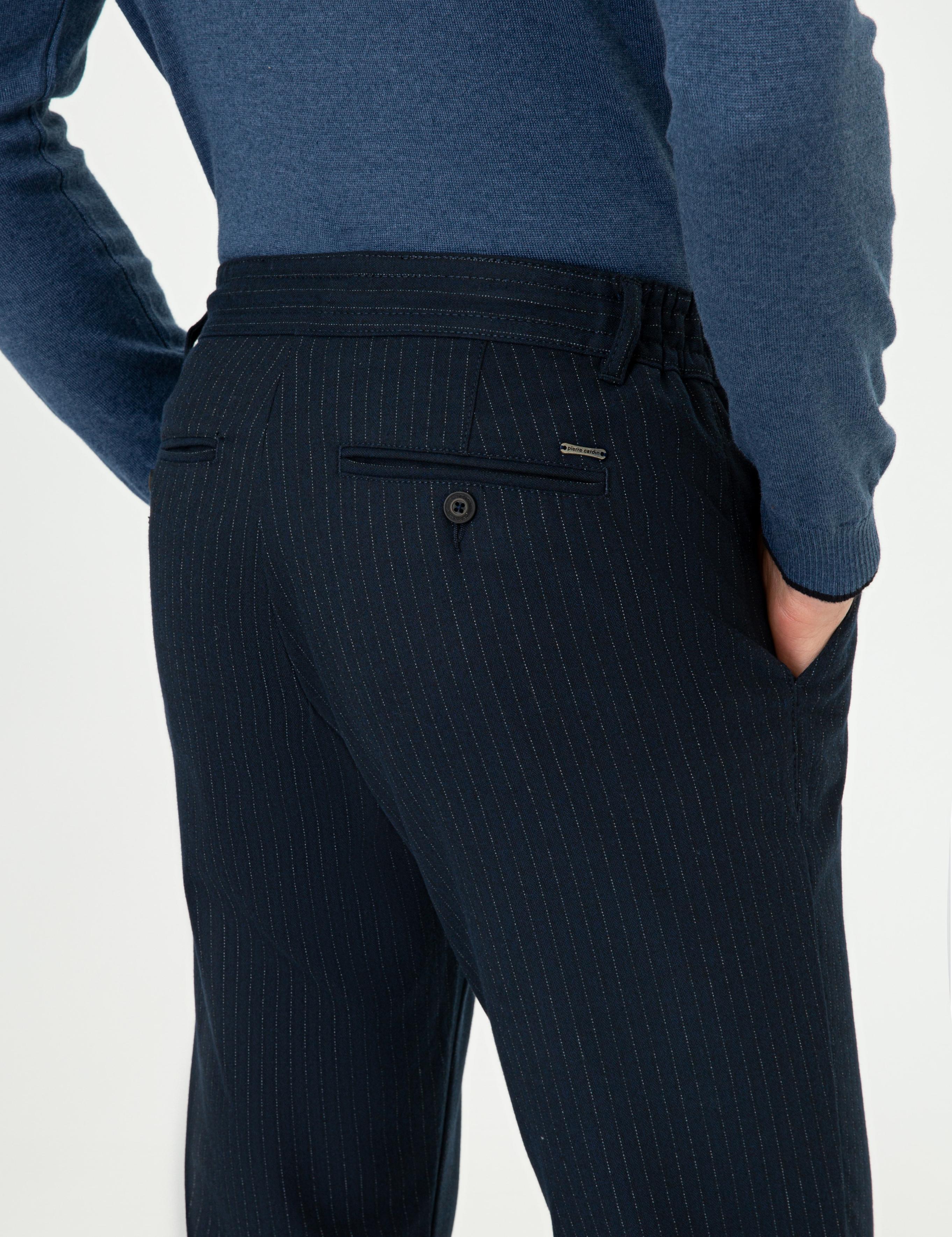 Lacivert Jogger Fit Kanvas Pantolon