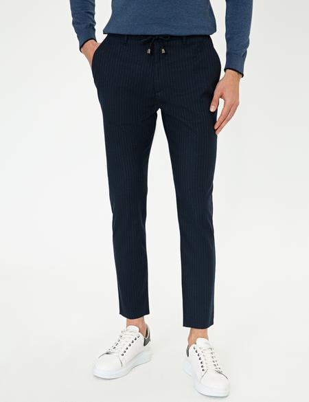 Lacivert Jogger Fit Kanvas Pantolon - 50241483049