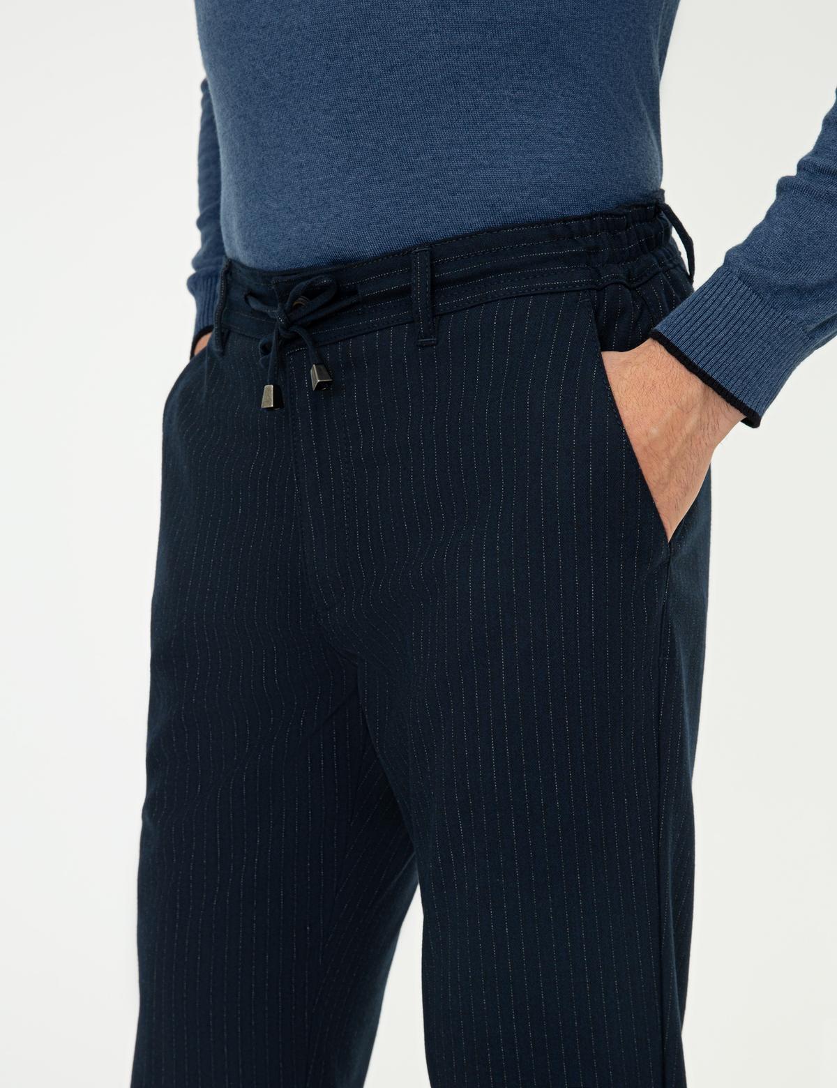 Lacivert Jogger Fit Kanvas Pantolon - 50241483049