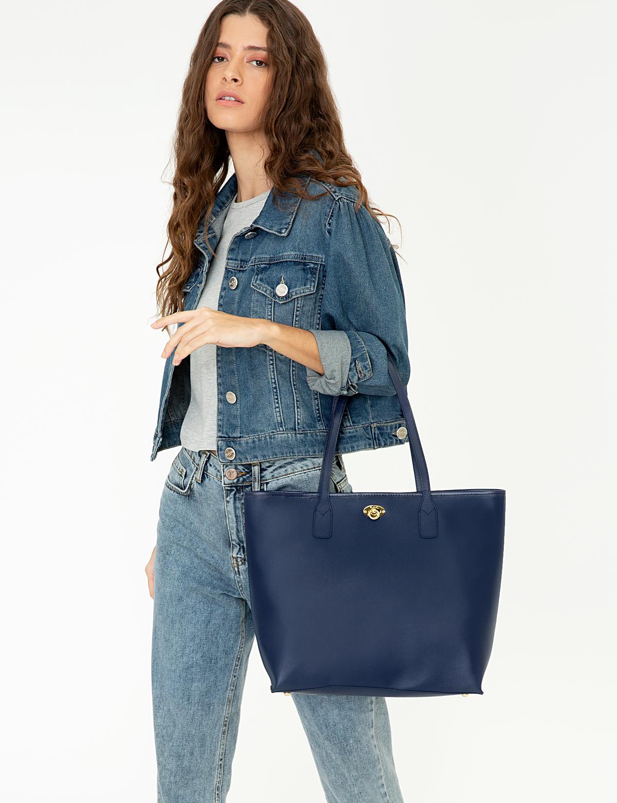 Lacivert Omuz Çanta