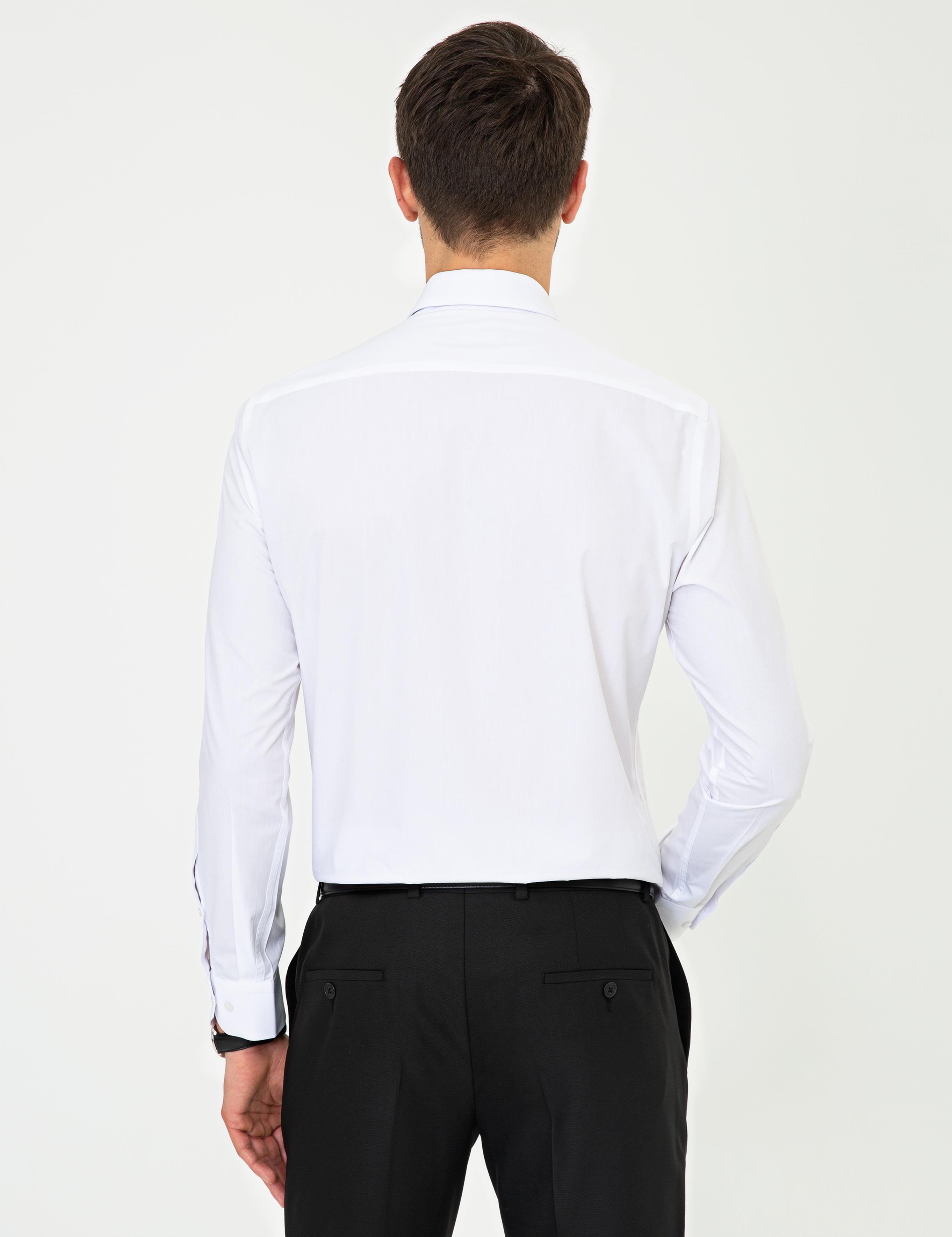 Beyaz Slim Fit Uzun Kollu Klasik Gömlek