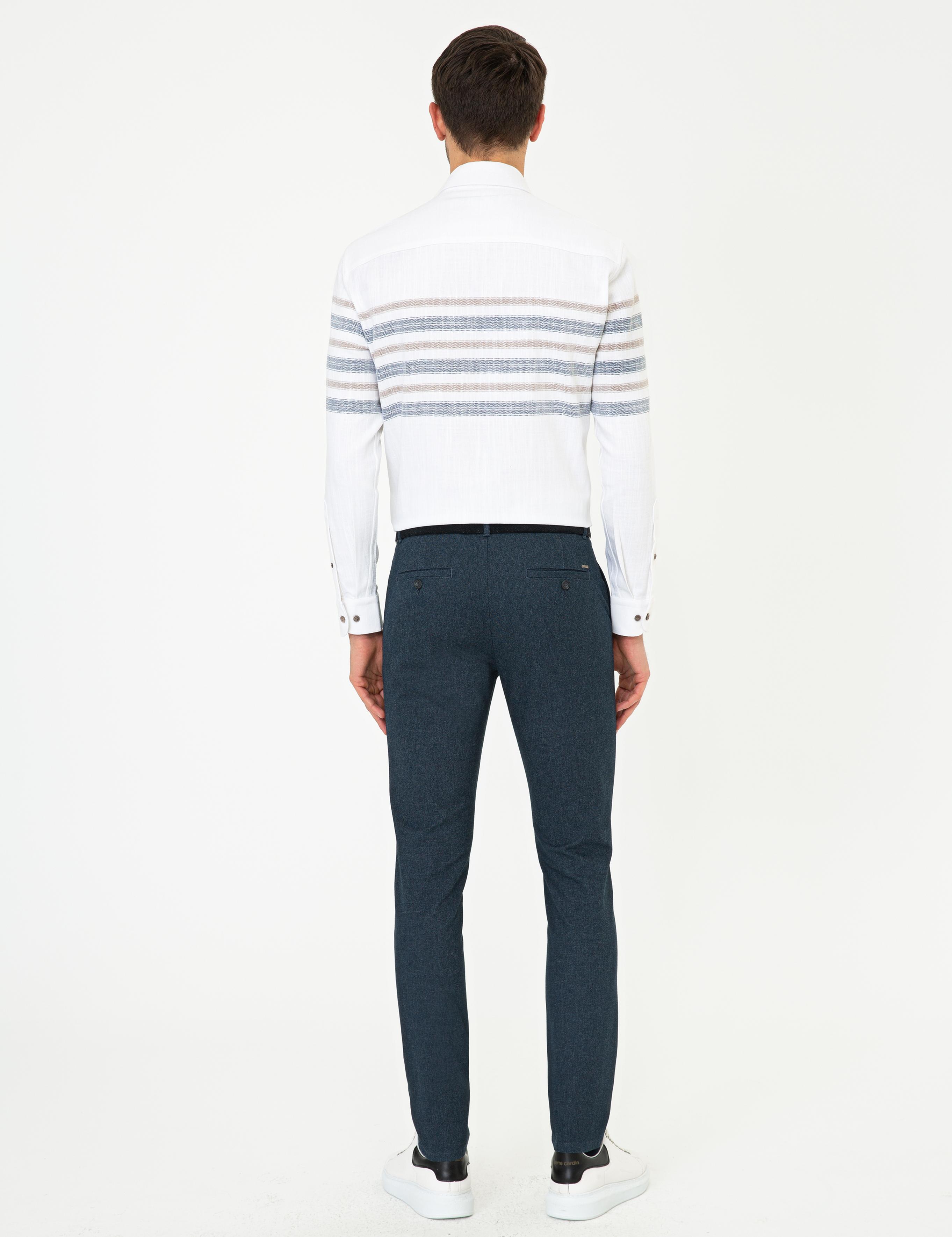 Lacivert Slim Fit Chino Pantolon
