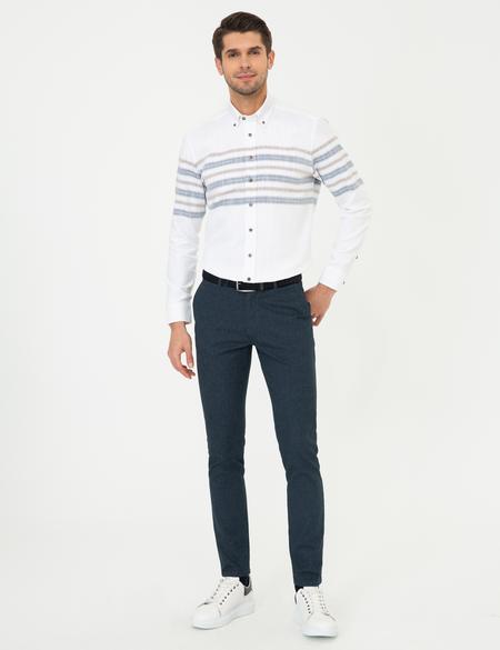 Lacivert Slim Fit Chino Pantolon - 50250406023