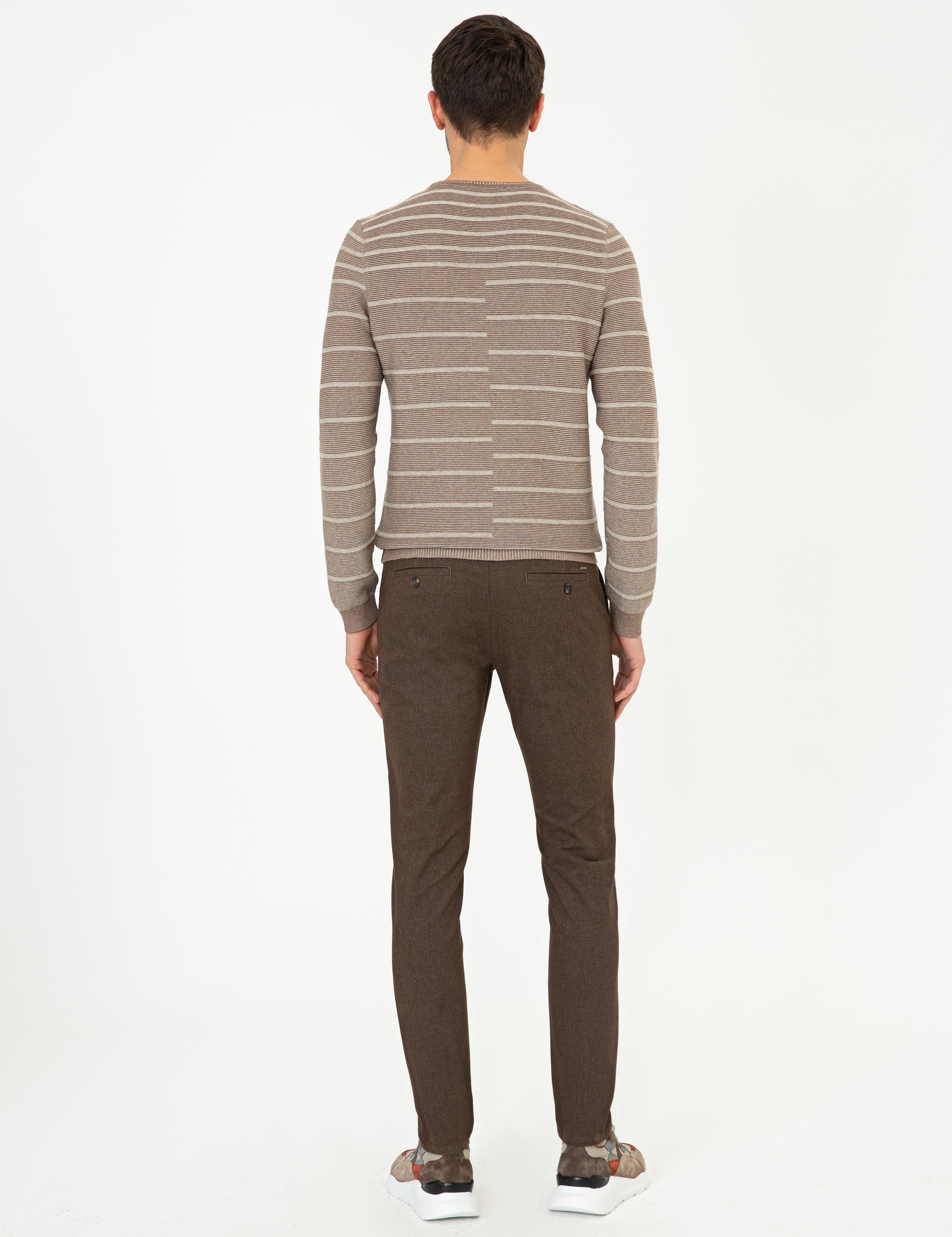 Kahverengi Slim Fit Kanvas Pantolon
