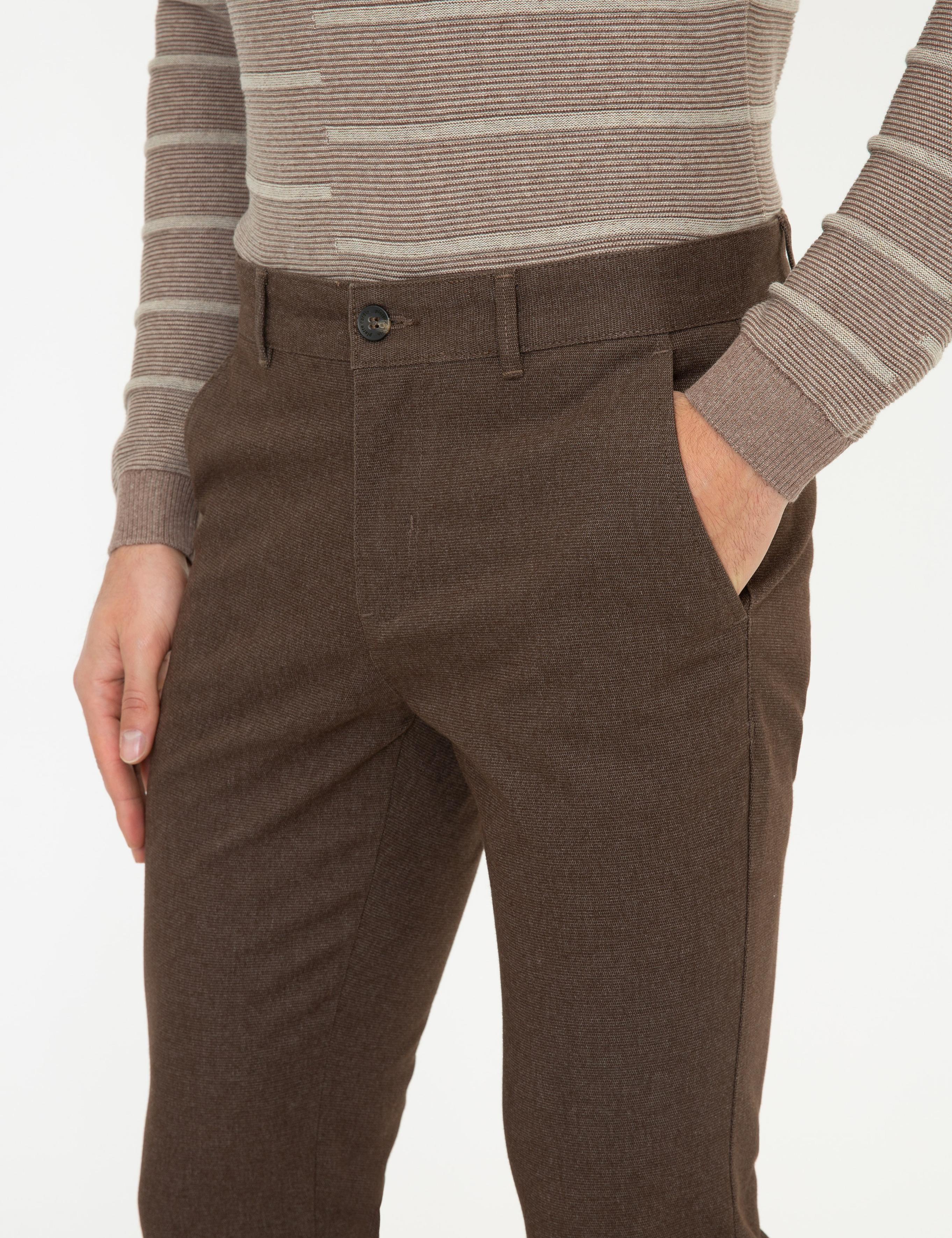 Kahverengi Slim Fit Kanvas Pantolon