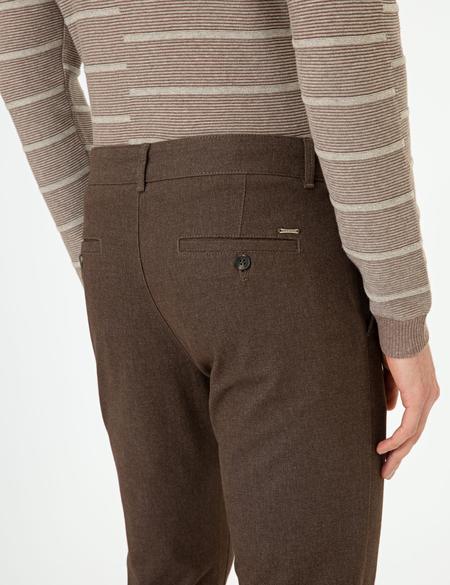 Kahverengi Slim Fit Kanvas Pantolon - 50250406099