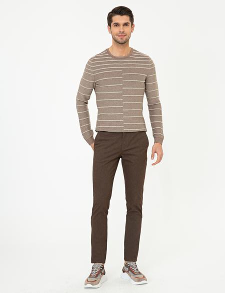 Kahverengi Slim Fit Kanvas Pantolon - 50250406099