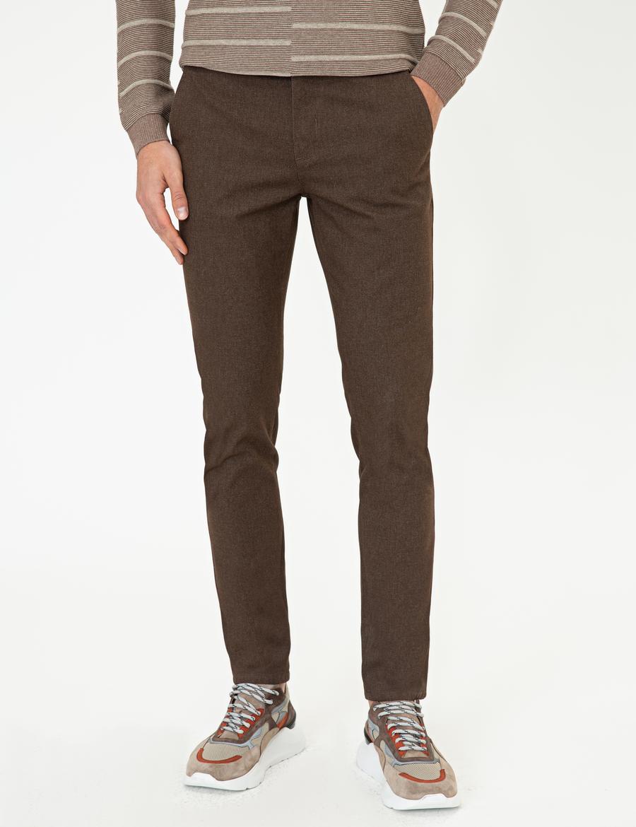 Kahverengi Slim Fit Chino Pantolon