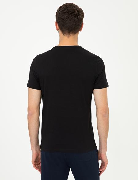 Siyah Slim Fit Tişört - 50241411016