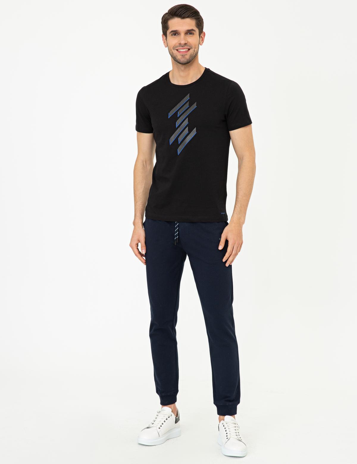 Siyah Slim Fit Tişört - 50241411016