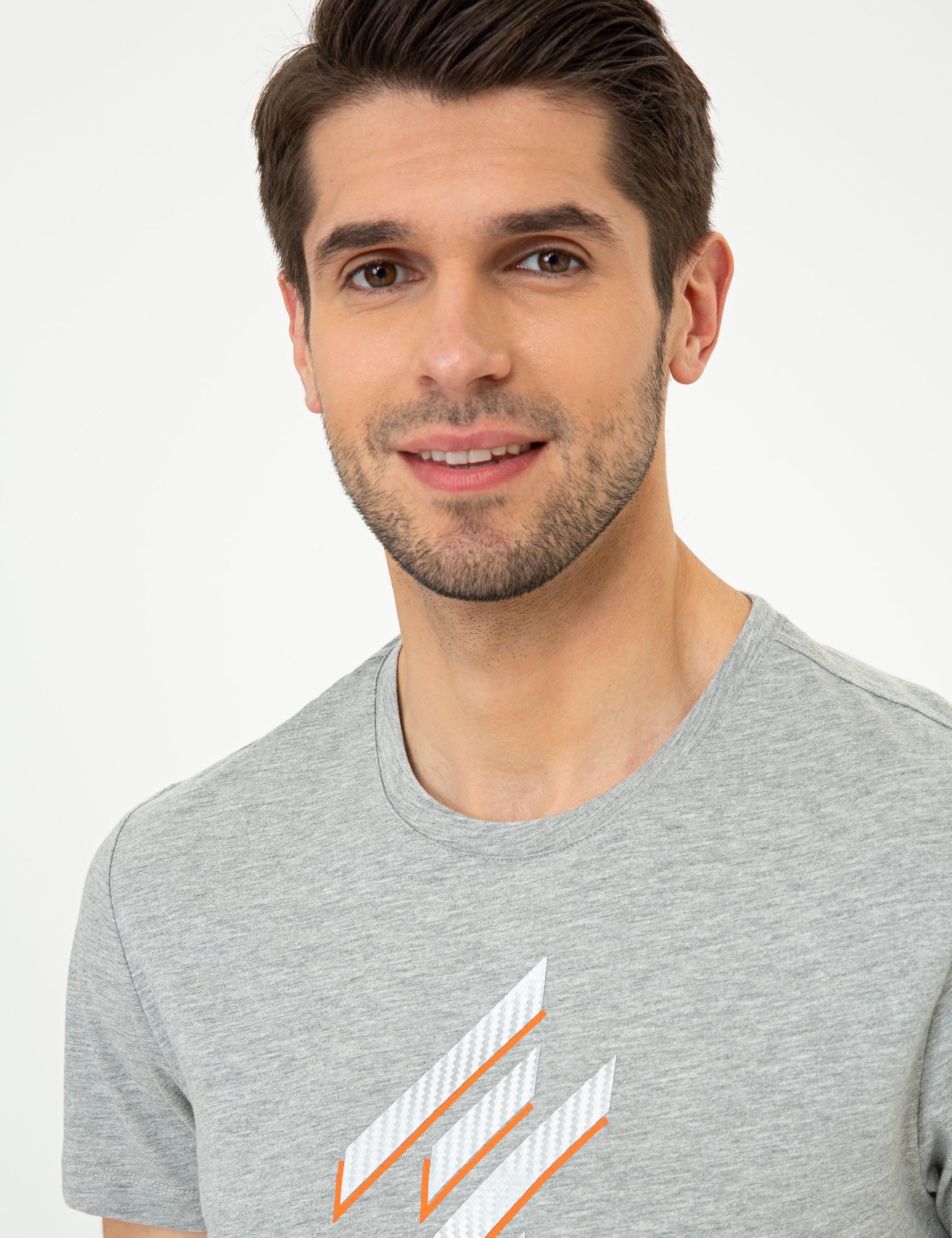 Açık Gri Melanj Slim Fit Tişört