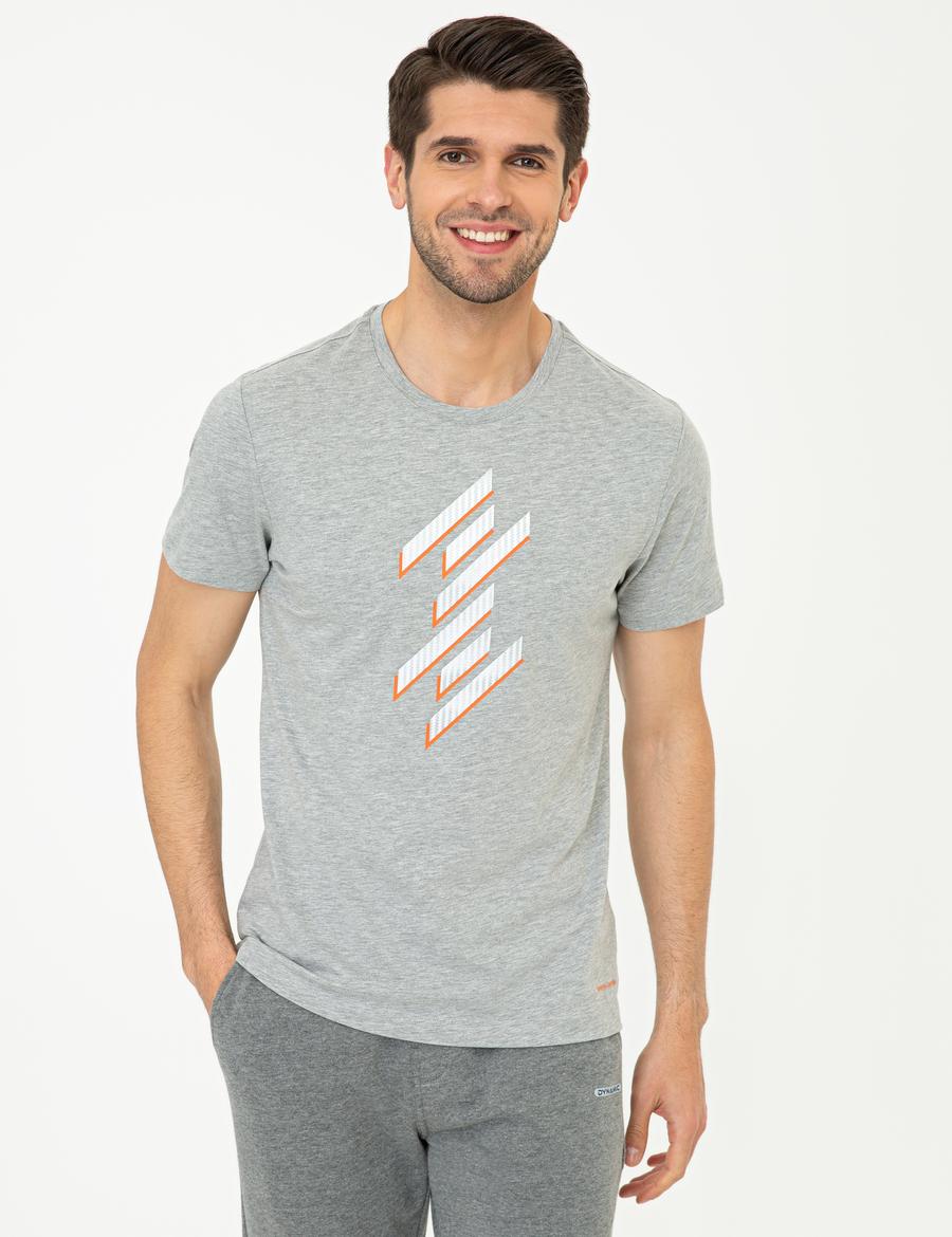 Açık Gri Melanj Slim Fit Tişört