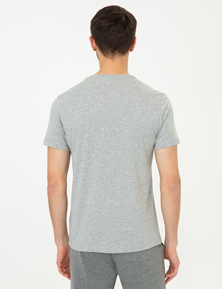Açık Gri Melanj Slim Fit Tişört - 50241411028