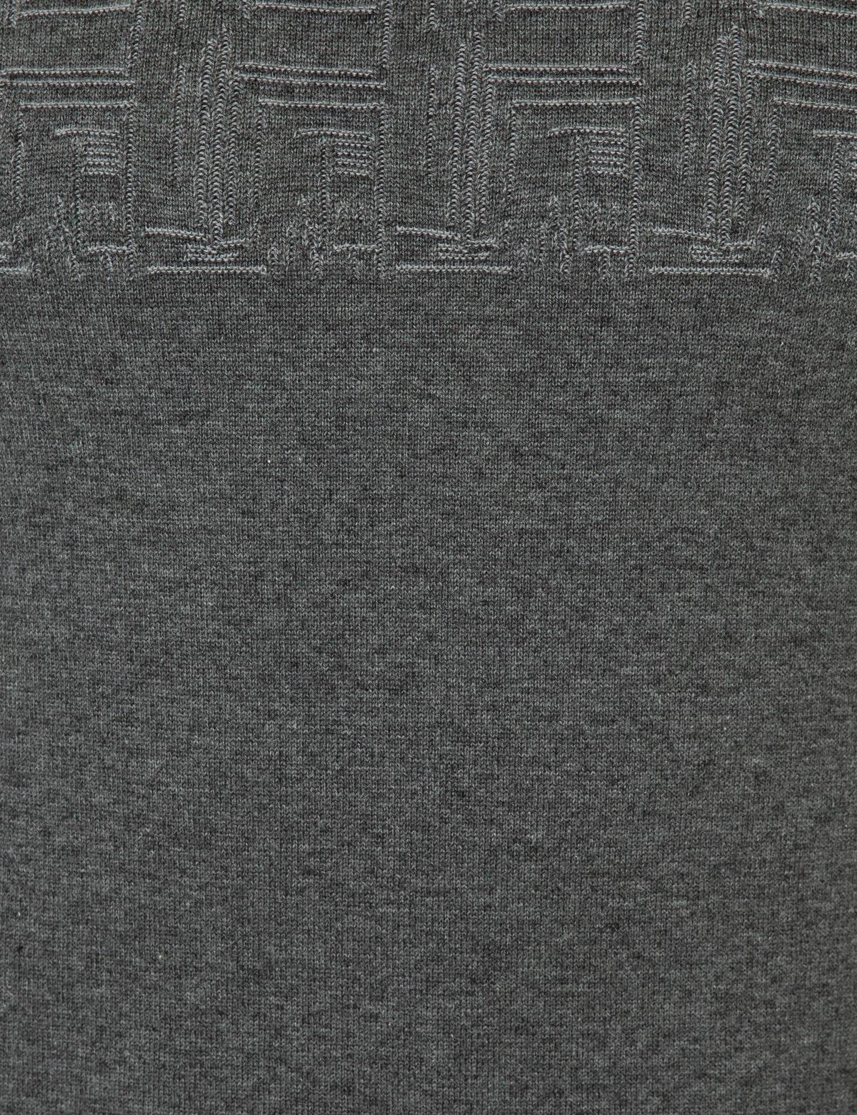 Gri Melanj Slim Fit Bisiklet Yaka Triko Kazak - 50248526016