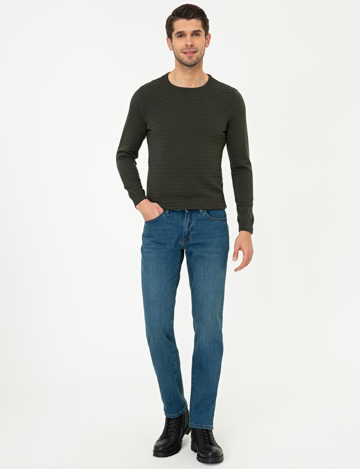 Haki Slim Fit Kazak - 50241425037