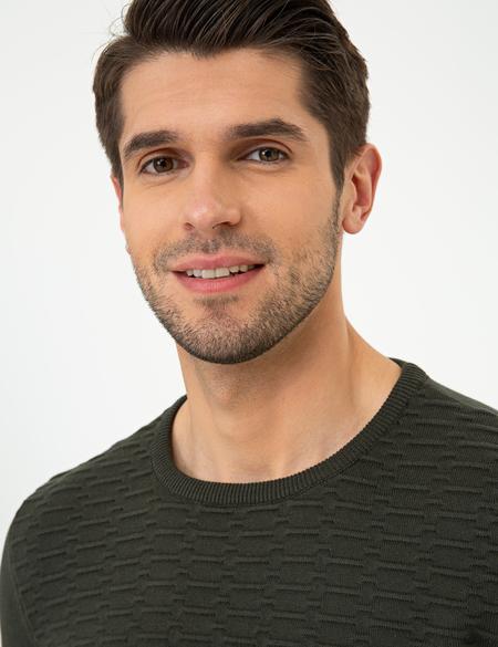 Haki Slim Fit Kazak - 50241425037