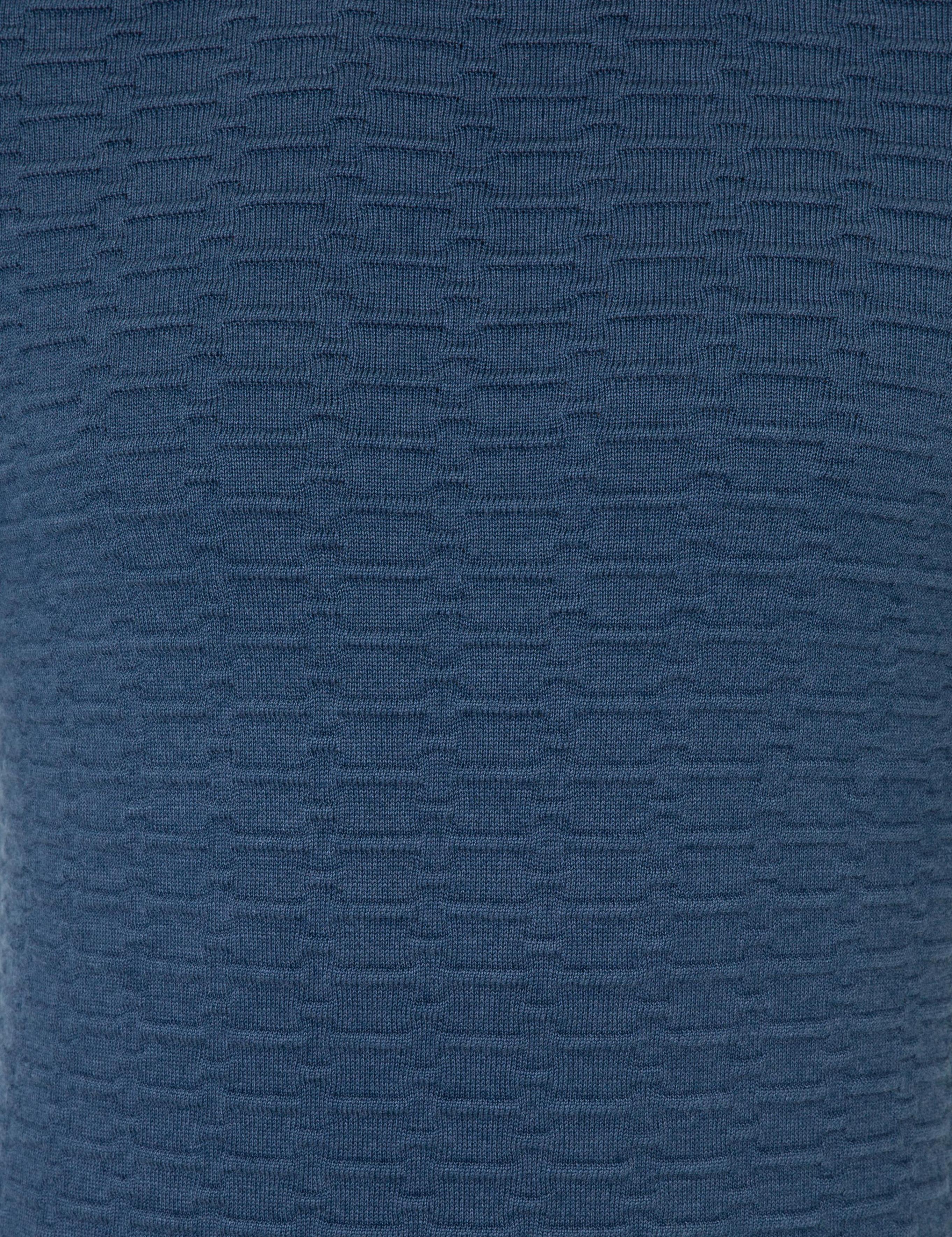 İndigo Melanj Slim Fit Bisiklet Yaka Triko Kazak