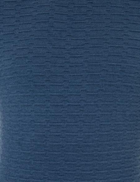 İndigo Melanj Slim Fit Bisiklet Yaka Triko Kazak - 50241425048