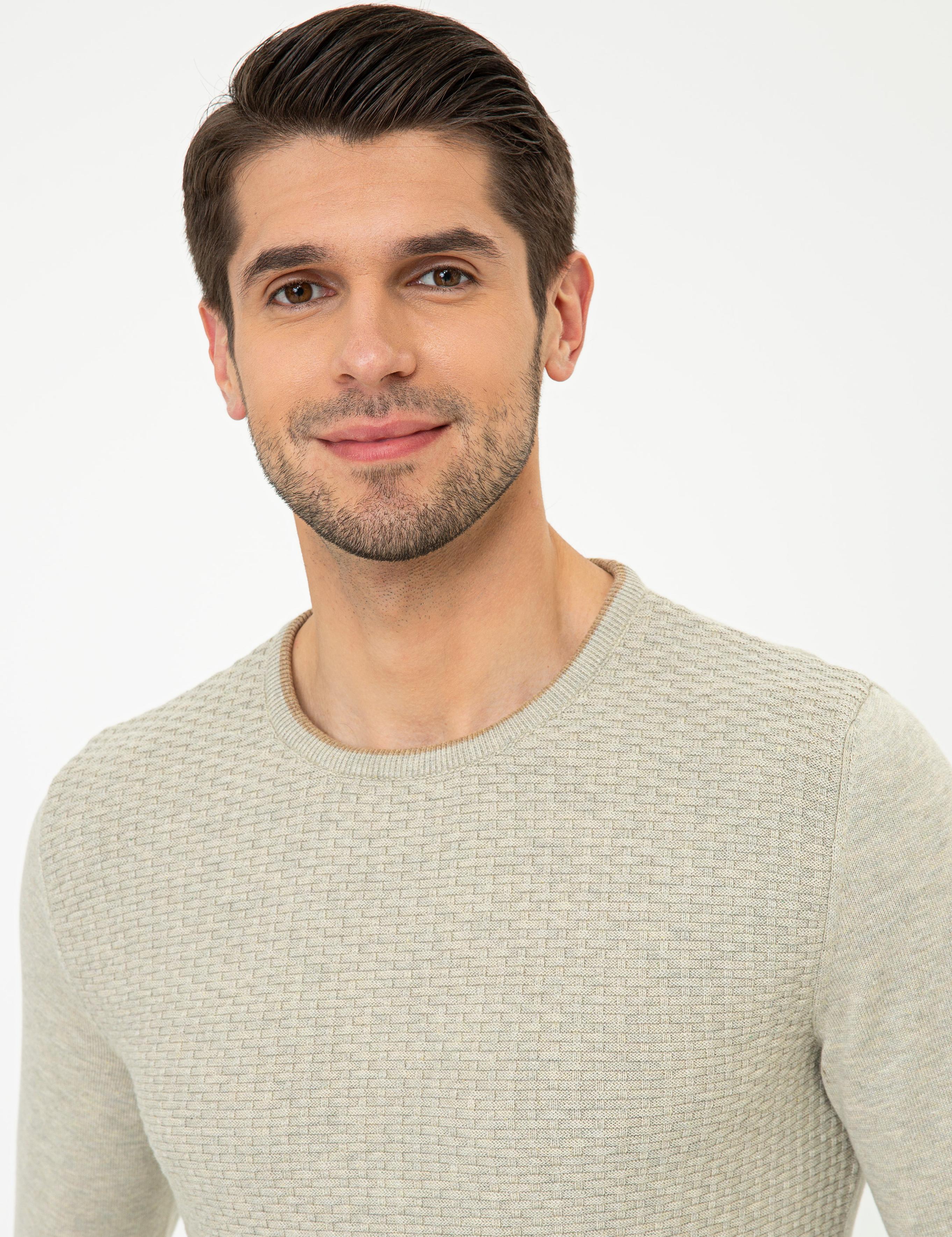 Kum Melanj Slim Fit Bisiklet Yaka Triko Kazak