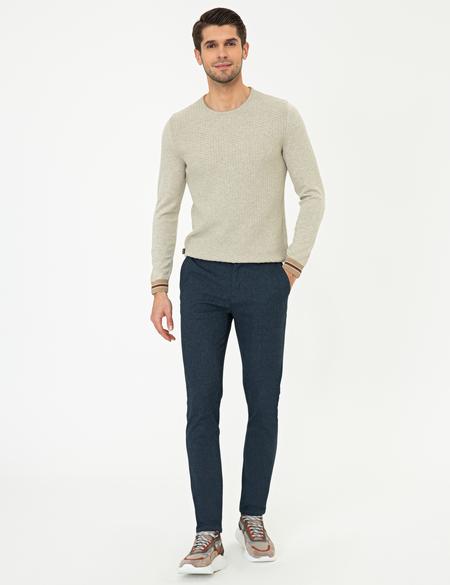 Kum Melanj Slim Fit Bisiklet Yaka Triko Kazak - 50248536028