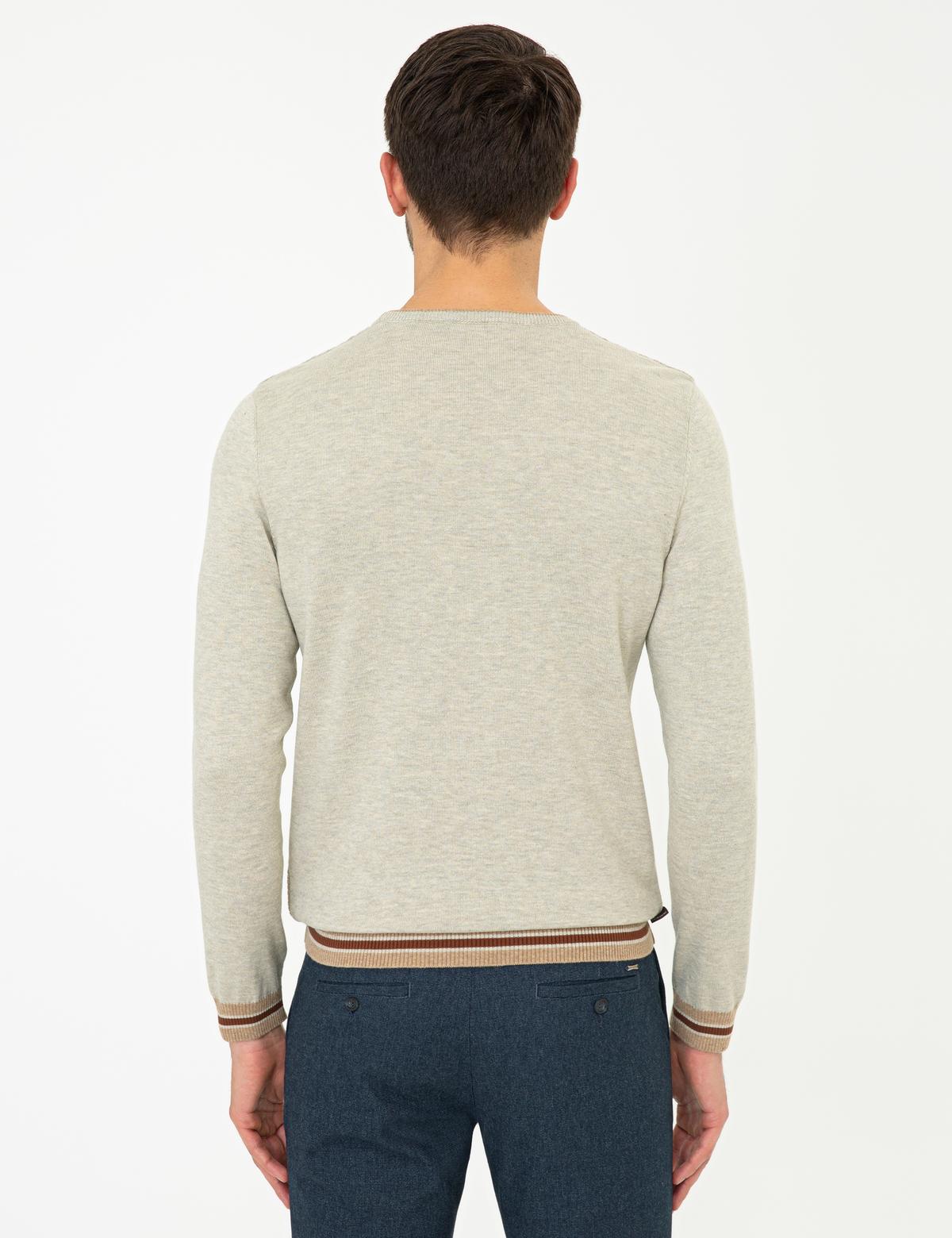 Kum Melanj Slim Fit Bisiklet Yaka Triko Kazak - 50248536028